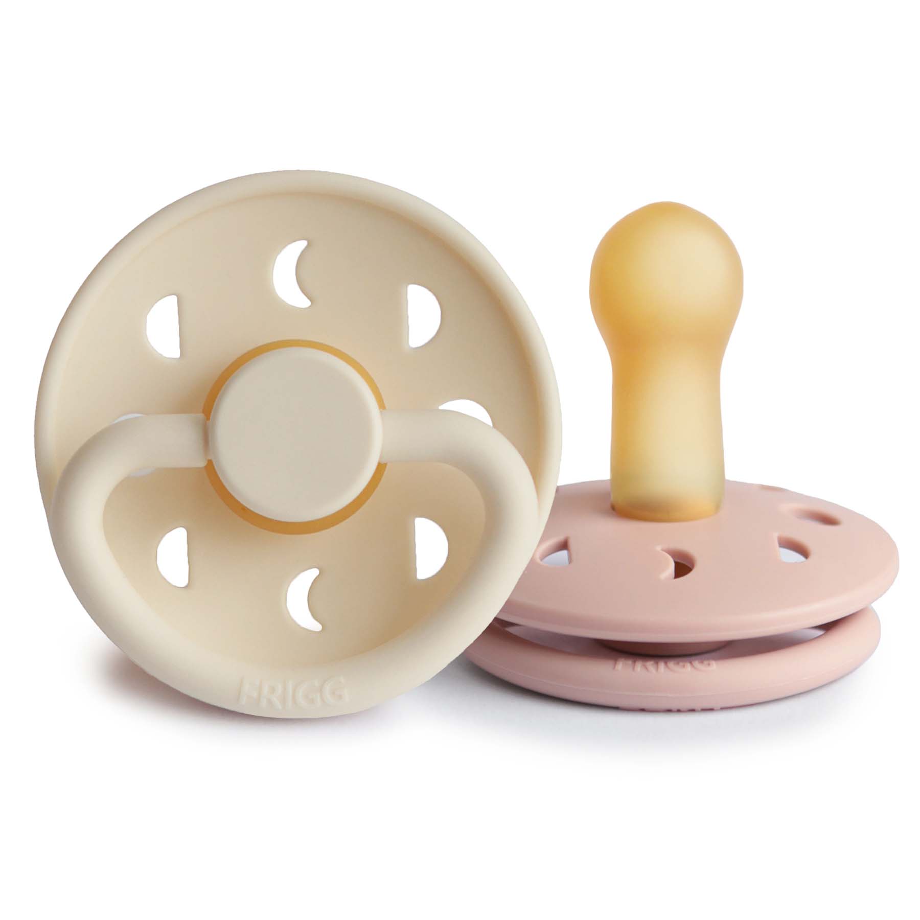 FRIGG Moon Natural Rubber Pacifier 2 - Pack - Tenth & Pine - FRIGG PACIFIERS - 6 - 18 months - Blush/Cream