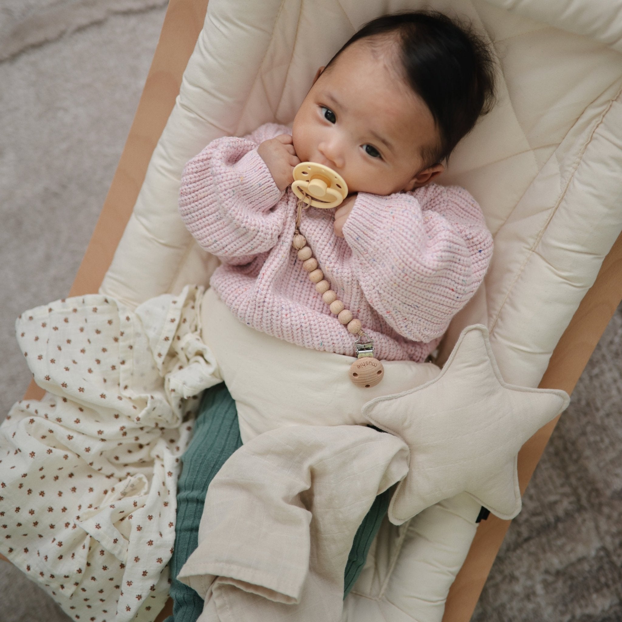 FRIGG Moon Silicone Pacifier 2 - Pack - Tenth & Pine - FRIGG PACIFIERS - 6 - 18 months - Soft Lilac/Daffodil