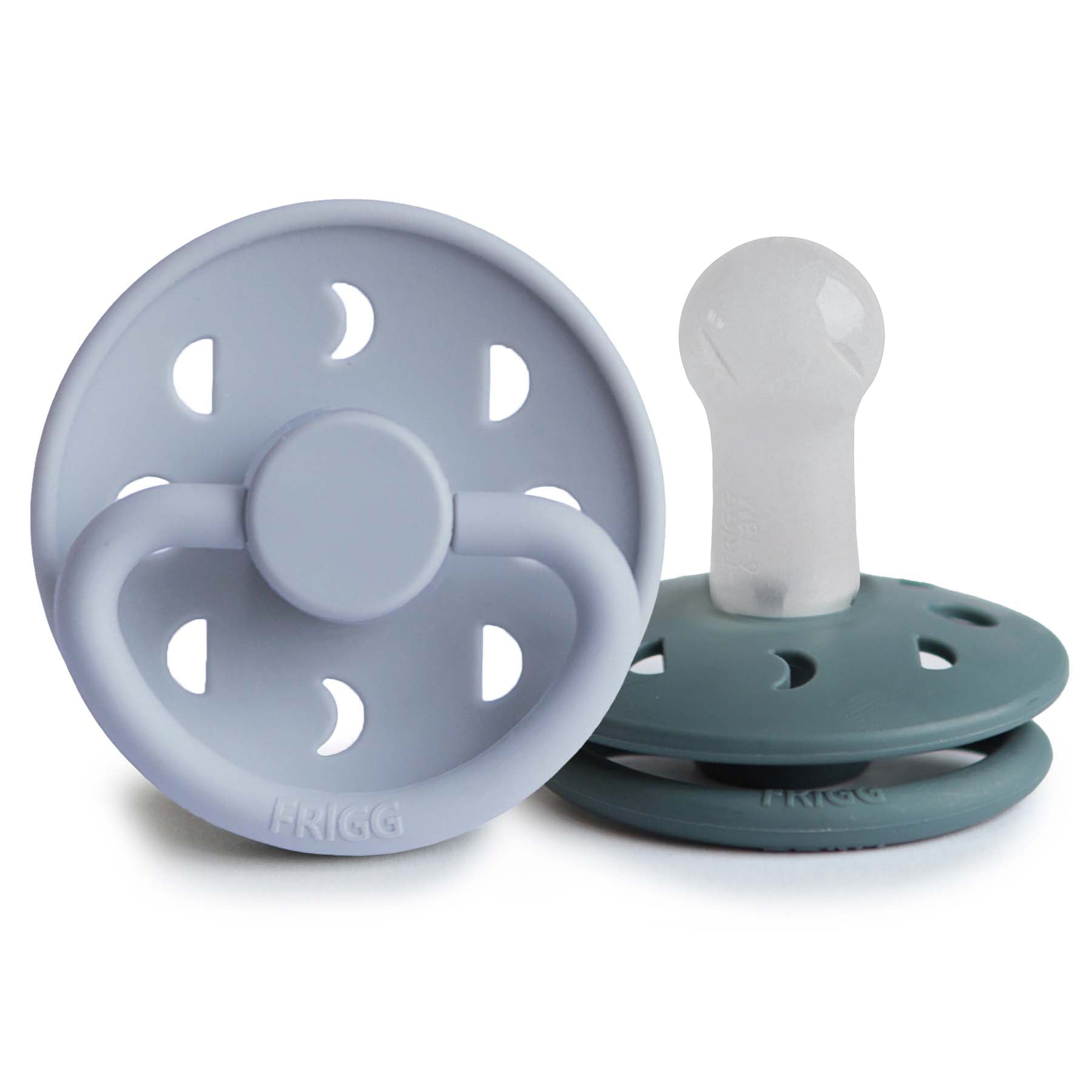 FRIGG Moon Silicone Pacifier 2 - Pack - Tenth & Pine - FRIGG PACIFIERS - 6 - 18 months - Powder Blue/Slate