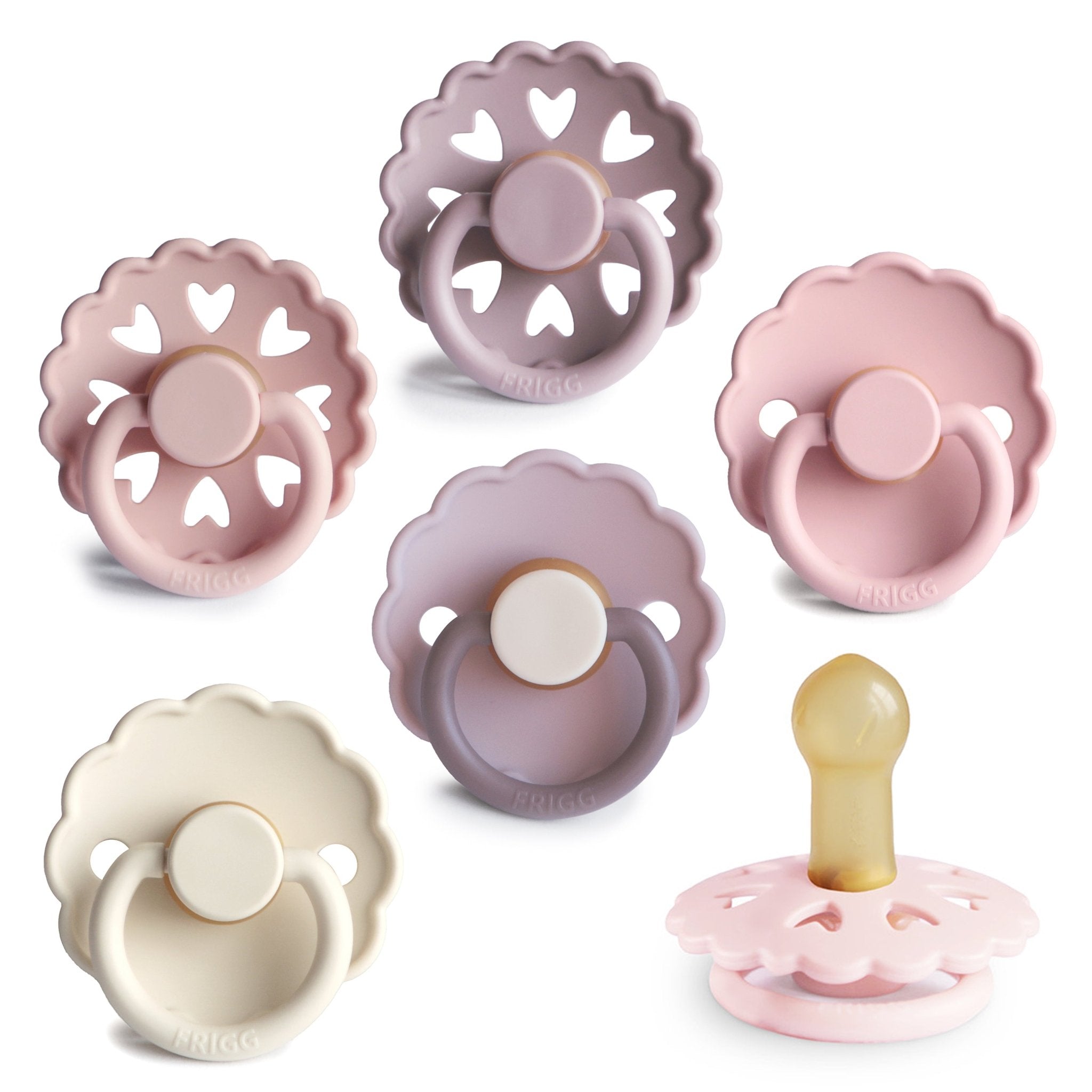 FRIGG Natural Rubber 6 - Pack - Tenth & Pine - FRIGG PACIFIERS - 6 - 18 Months - Blooming Love