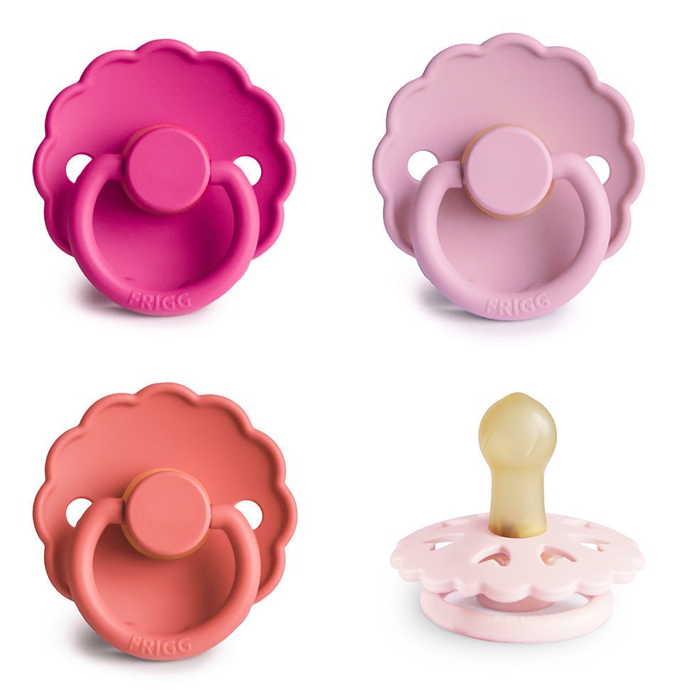 FRIGG Natural Rubber Pacifier 4 - Pack - Tenth & Pine - FRIGG PACIFIERS - 0 - 6 Months - Rosy Romance