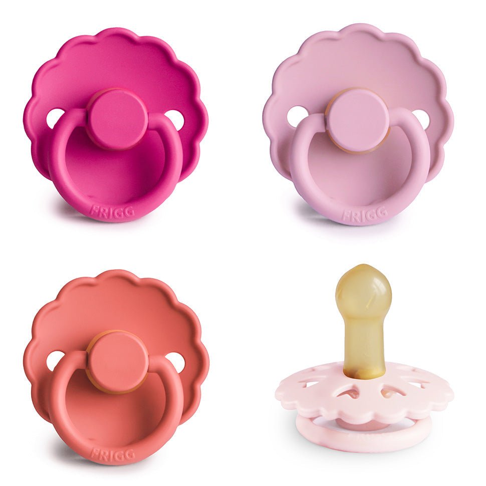 FRIGG Natural Rubber Pacifier 4 - Pack - Tenth & Pine - FRIGG PACIFIERS - 6 - 18 Months - Rosy Romance