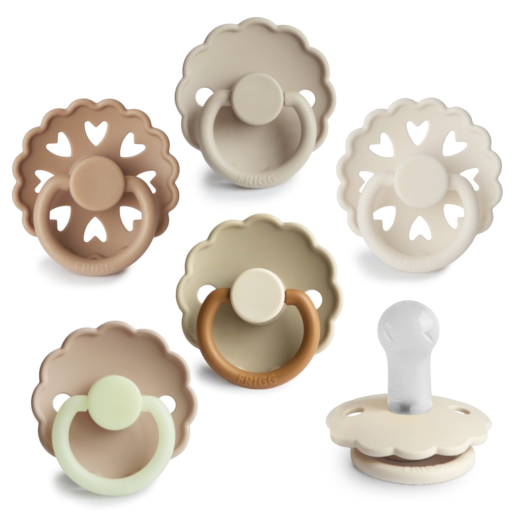 FRIGG Silicone Pacifier 6 - Pack - Tenth & Pine - FRIGG PACIFIERS - 6 - 18 Months - Cinnamon Charm