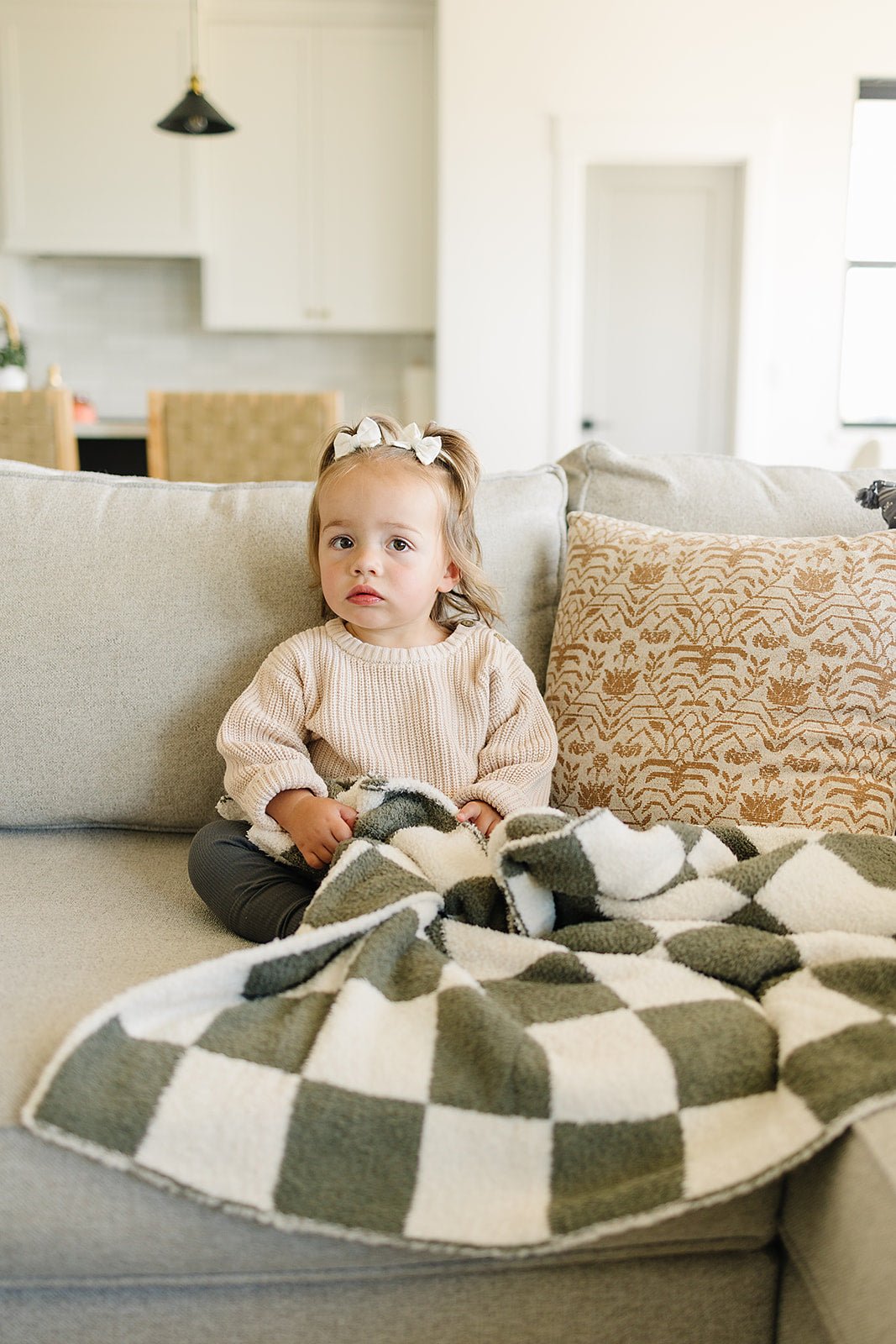 Green Checkered Plush Blanket - Tenth & Pine - Lovey 15X20