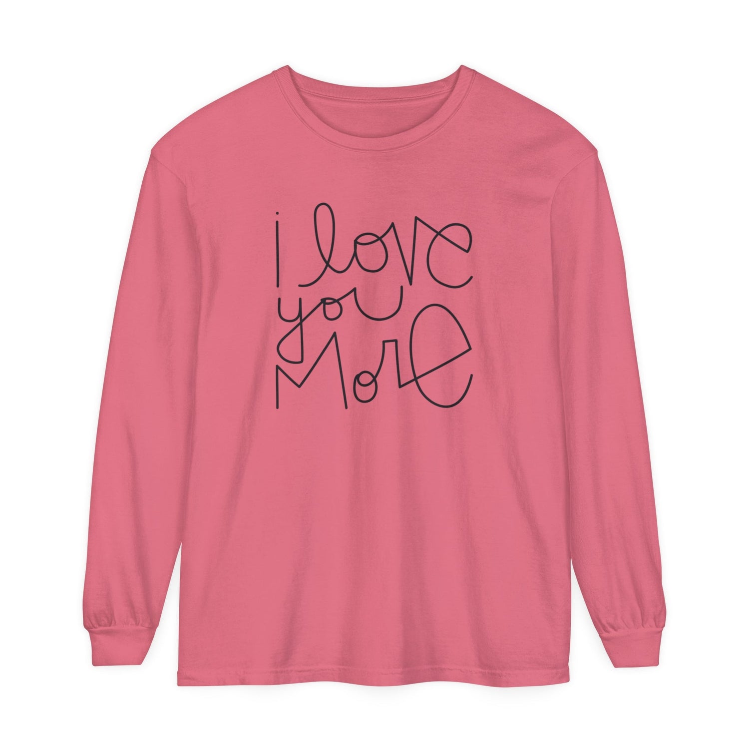 I Love You More Adult Long Sleeve T-Shirt - Tenth & Pine - Long Sleeve Adult Tee - S - Watermelon