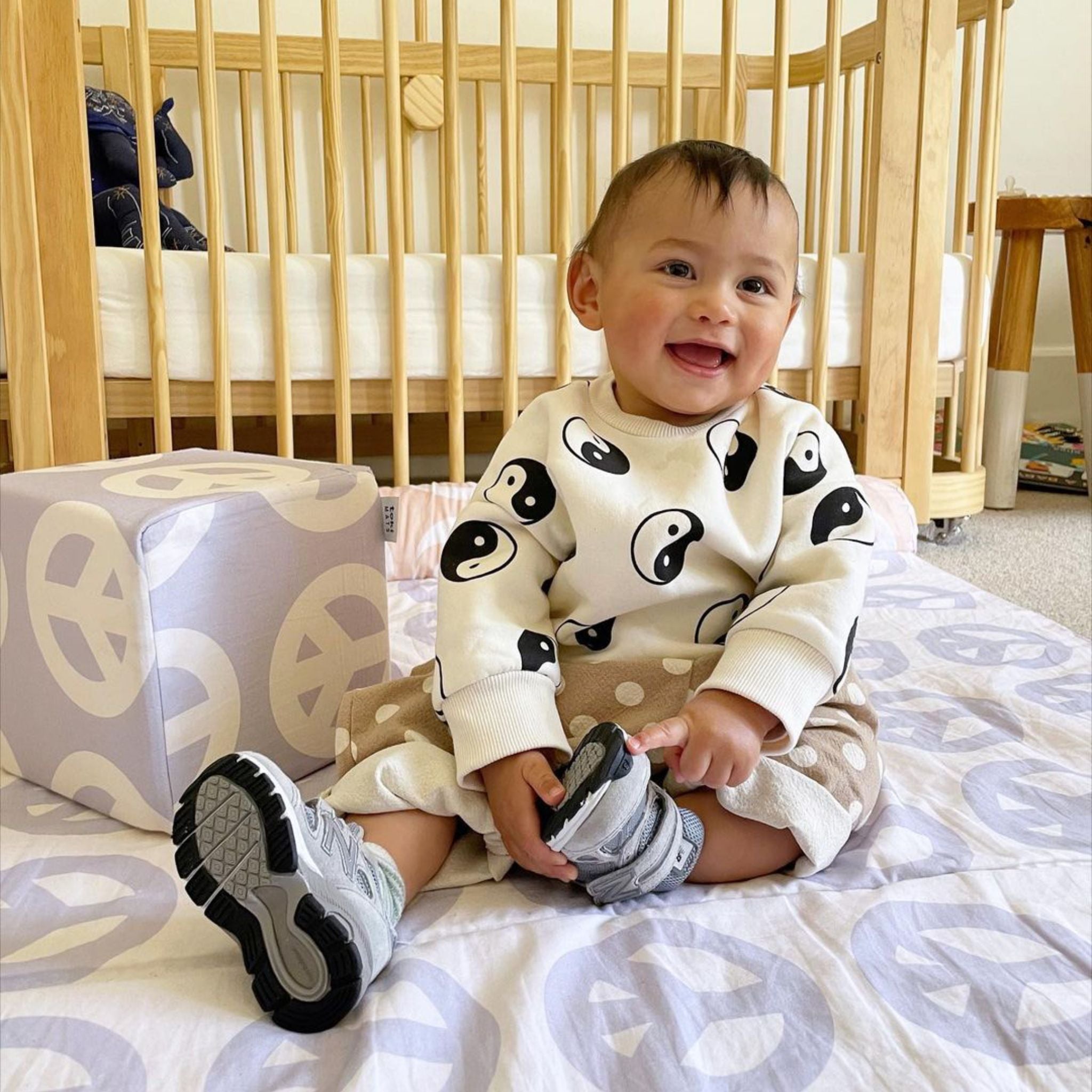 Lavender Peace Sign Play Cube - Tenth & Pine - Play Cube -