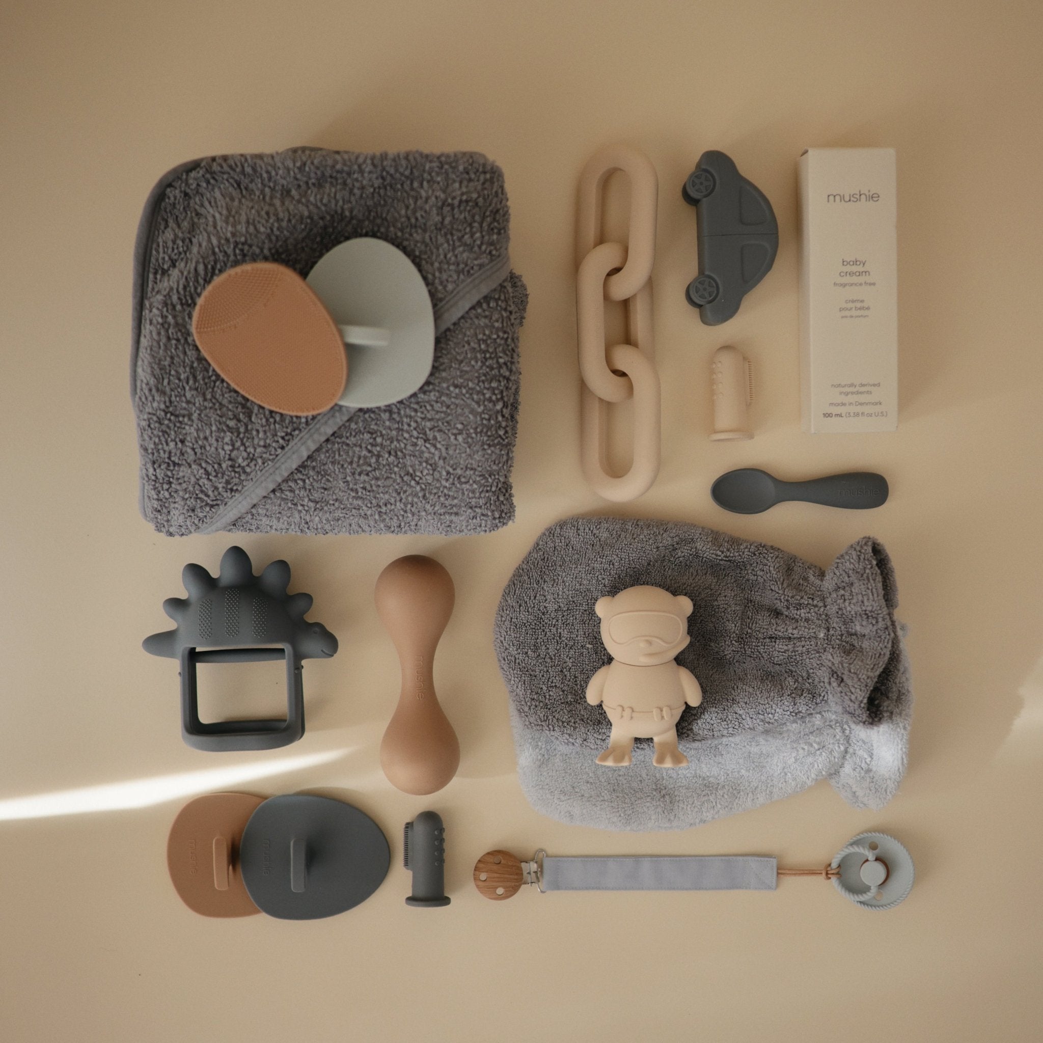 Linen Pacifier Clip 2 - Pack - Tenth & Pine - Pacifier Clip - Blush/Cream