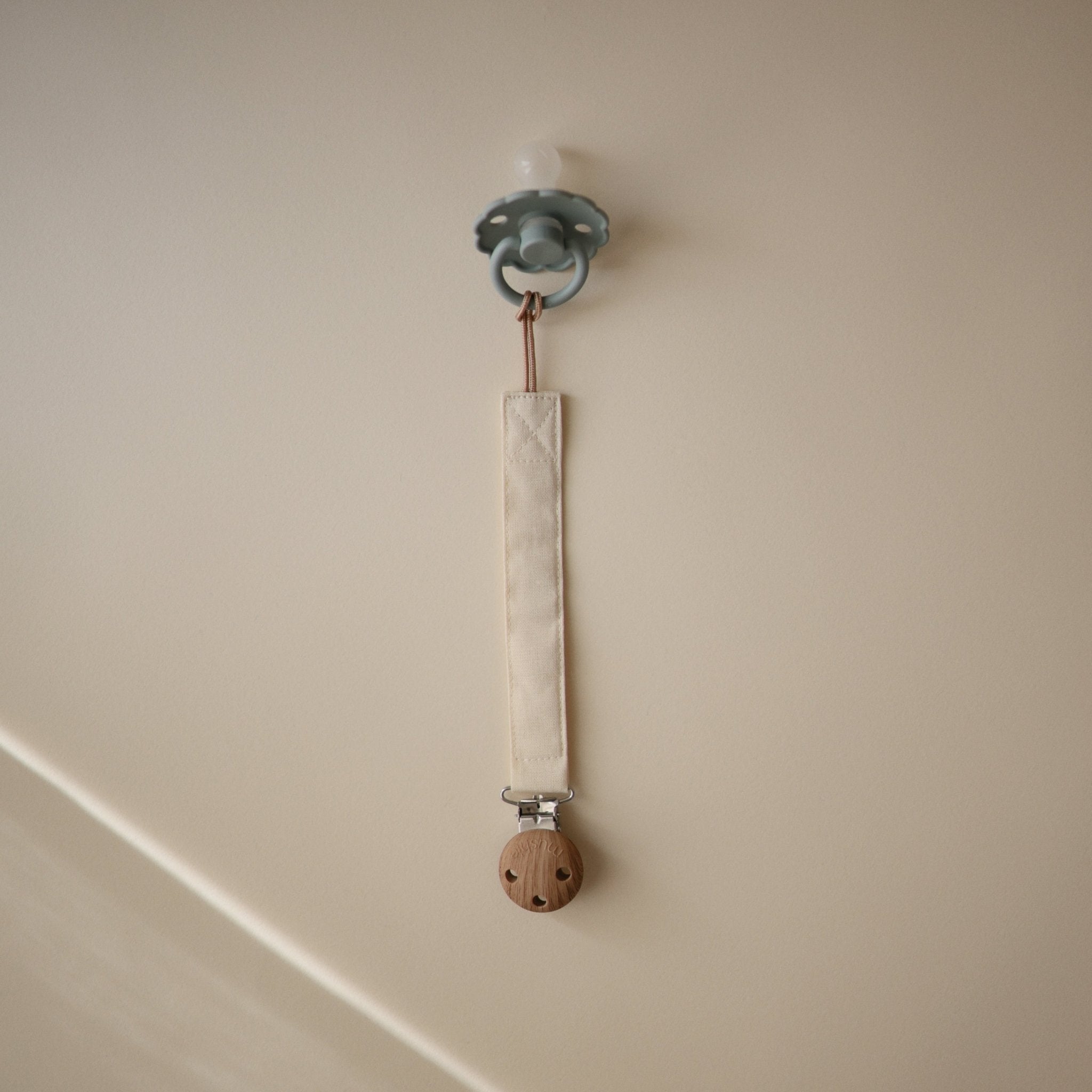 Linen Pacifier Clip 2 - Pack - Tenth & Pine - Pacifier Clip - Blush/Cream