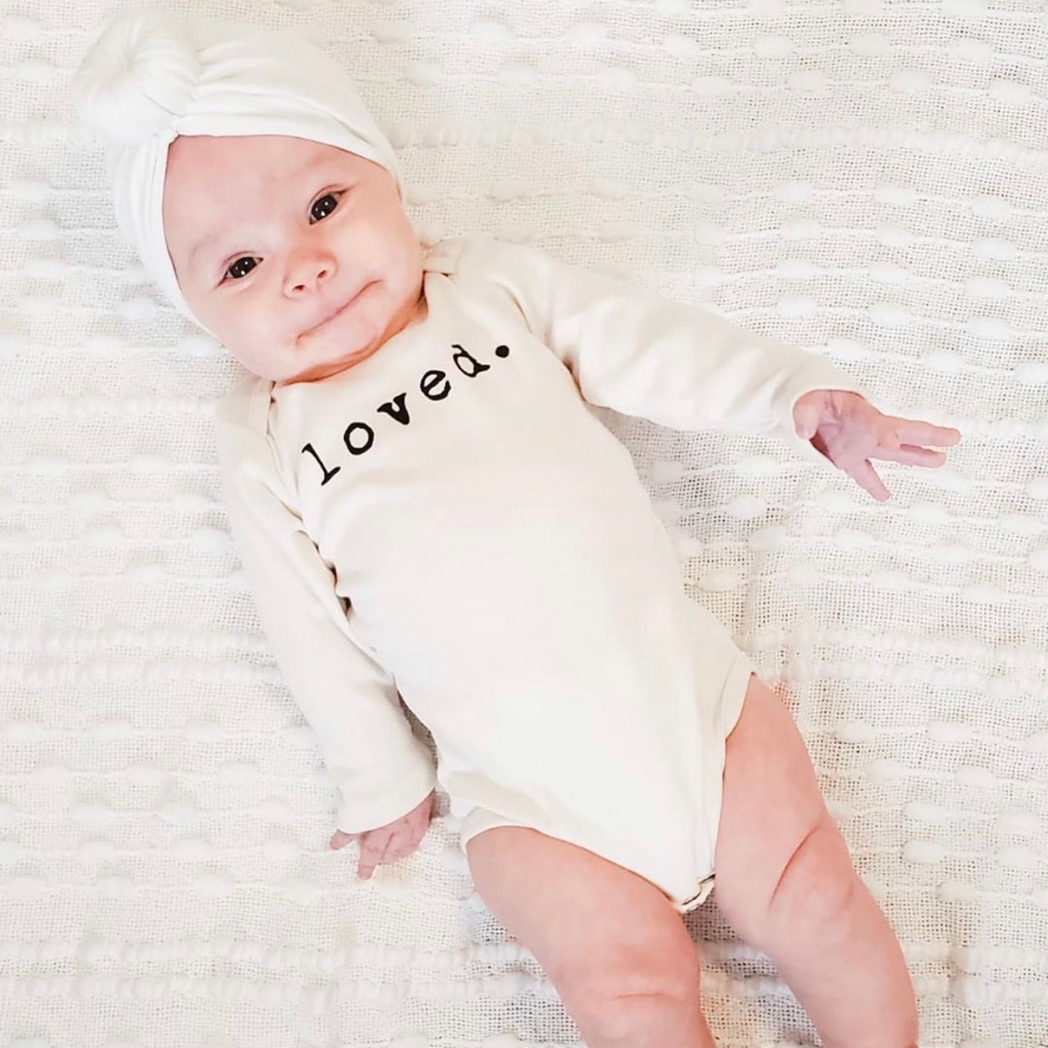 Baby Loved. Long - Sleeve Organic Cotton Bodysuit - Tenth & Pine - Long Sleeve Onesie - Black - 0 - 3M