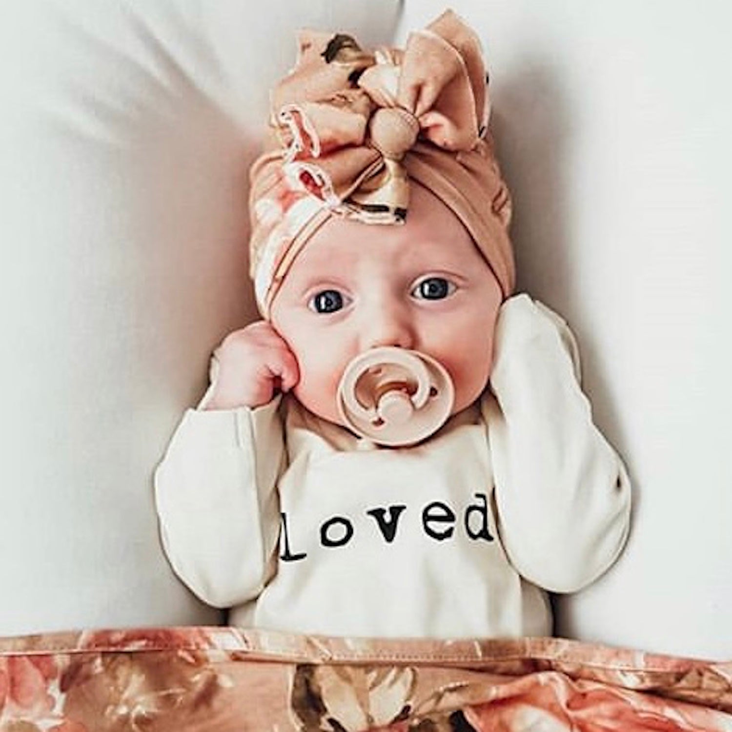 Baby Loved. Long - Sleeve Organic Cotton Bodysuit - Tenth & Pine - Long Sleeve Onesie - Black - 0 - 3M