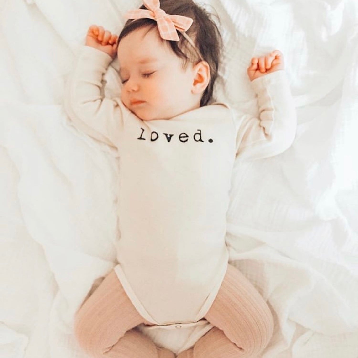 Baby Loved. Long - Sleeve Organic Cotton Bodysuit - Tenth & Pine - Long Sleeve Onesie - Black - 0 - 3M