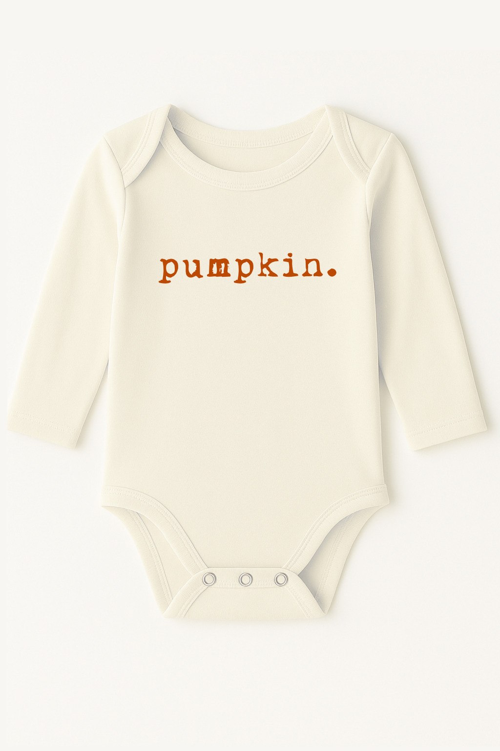 Pumpkin Rust Organic Cotton Baby Bodysuit Long Sleeve