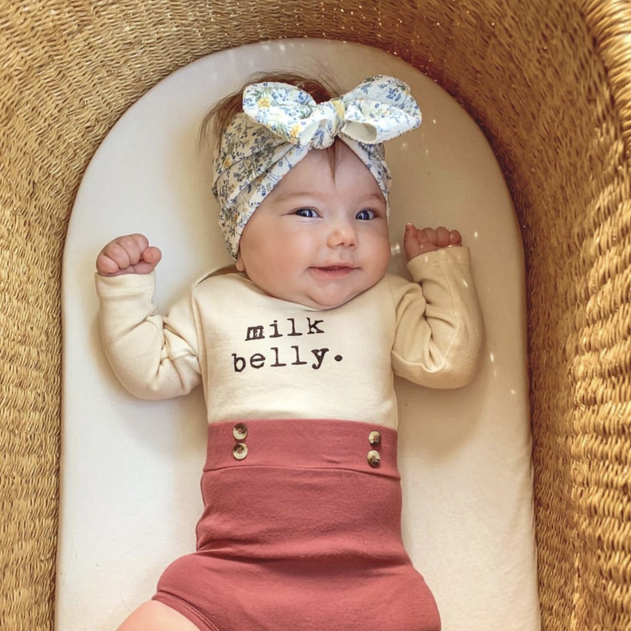 Milk Belly - Long Sleeve Organic Baby Bodysuit - Tenth & Pine - Long Sleeve Onesie - 0 - 3M