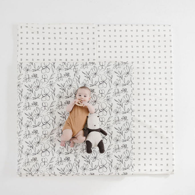 Mudcloth Vegan Leather Mat - Tenth & Pine - Vegan Leather Padded Mat - Mega