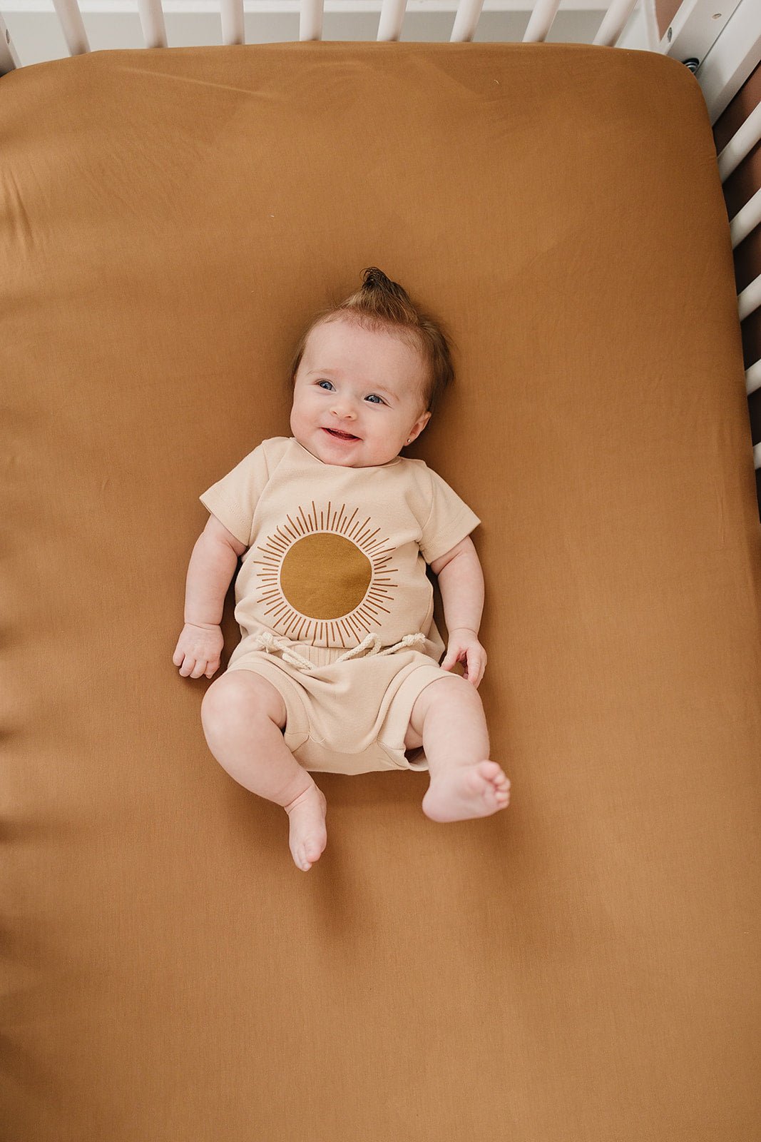 Mustard Bamboo Stretch Crib Sheet - Tenth & Pine -