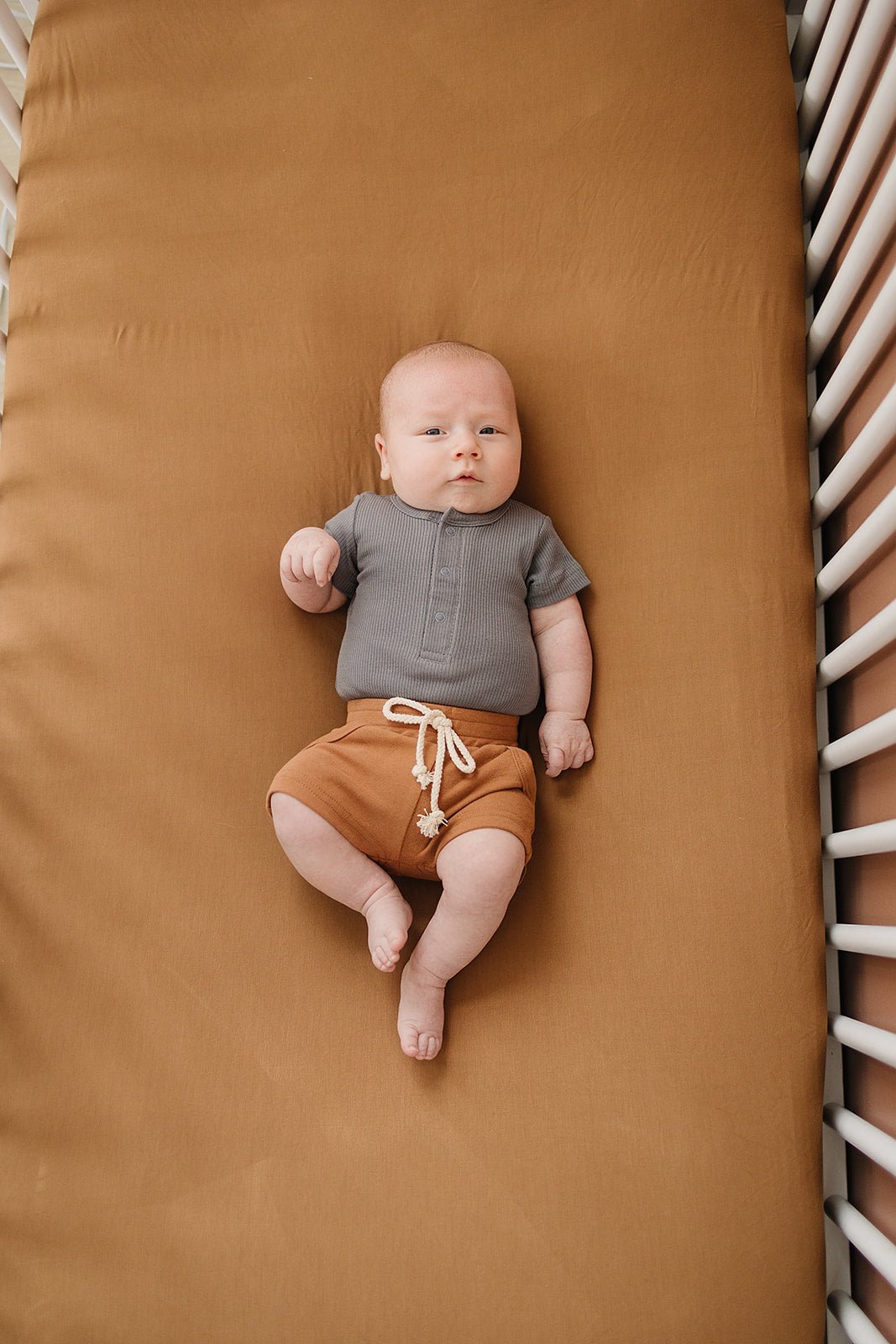 Mustard Bamboo Stretch Crib Sheet - Tenth & Pine -