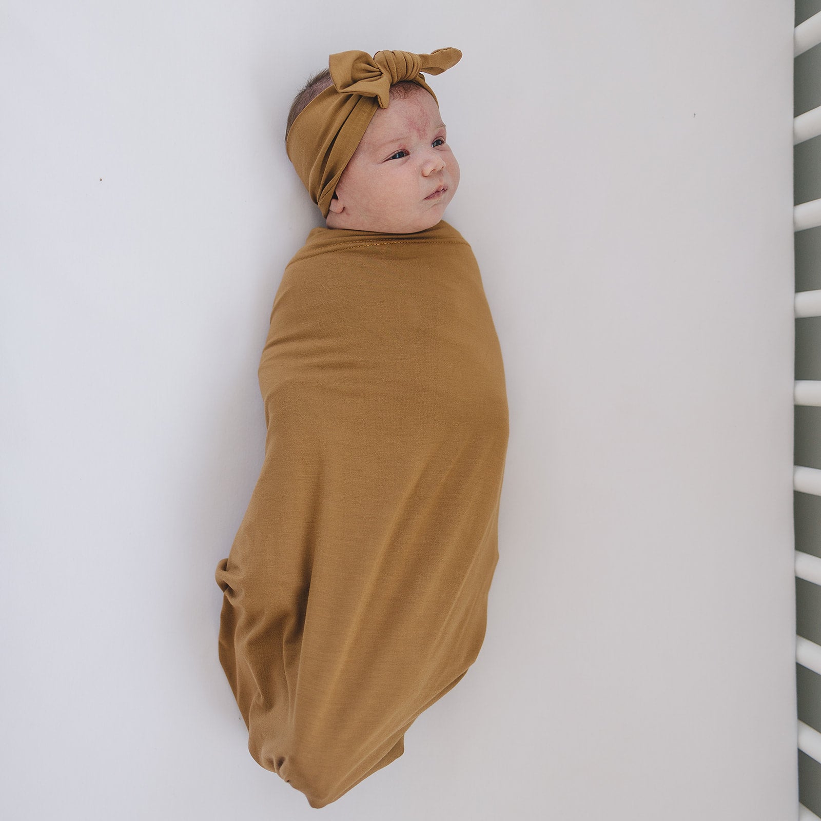 Mustard Bamboo Stretch Swaddle - Tenth & Pine -