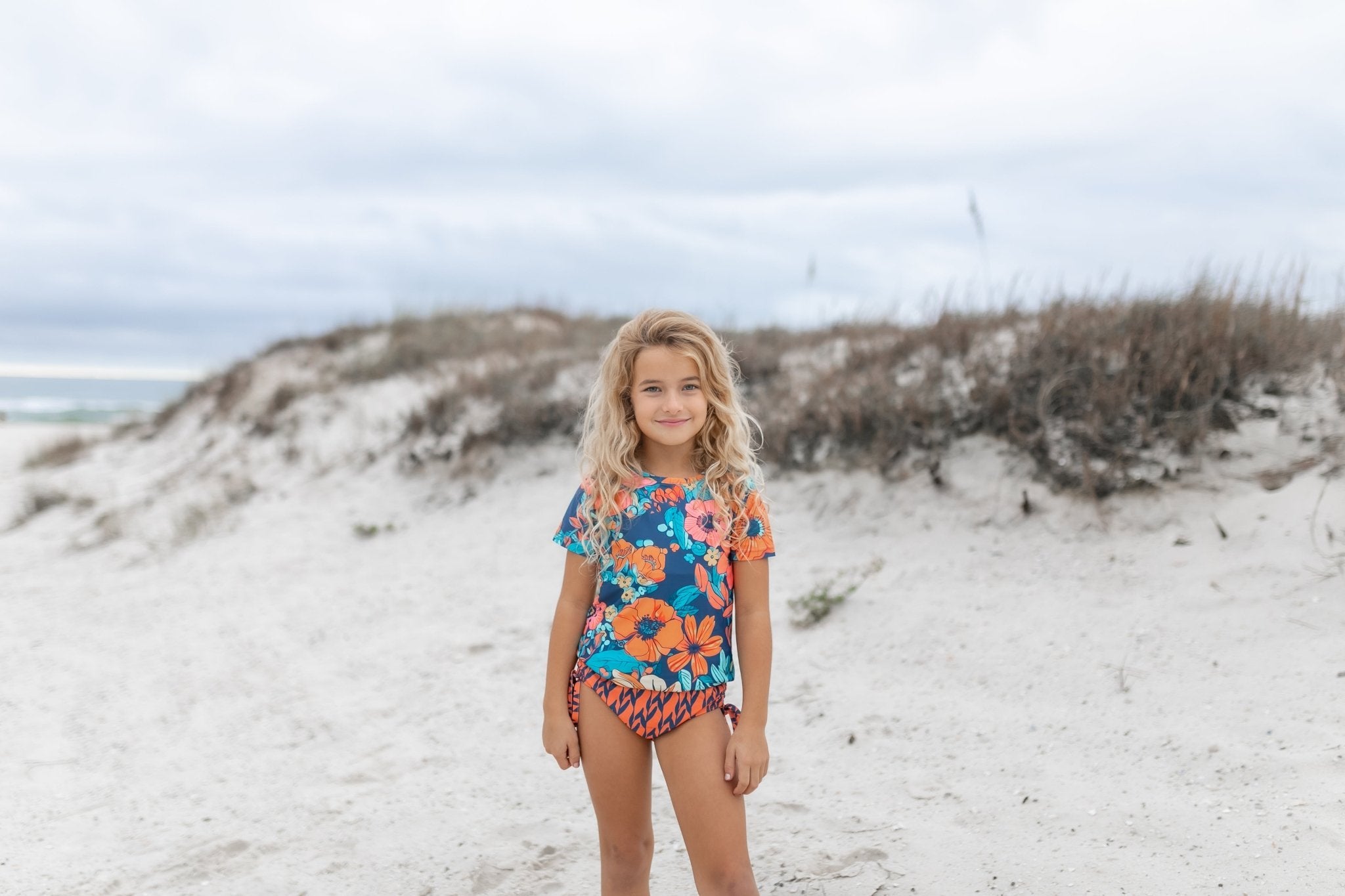 Navy Orange Rash Guard Swimsuit - Tenth & Pine - Swimsuit - 3 - Oopsie Daisy