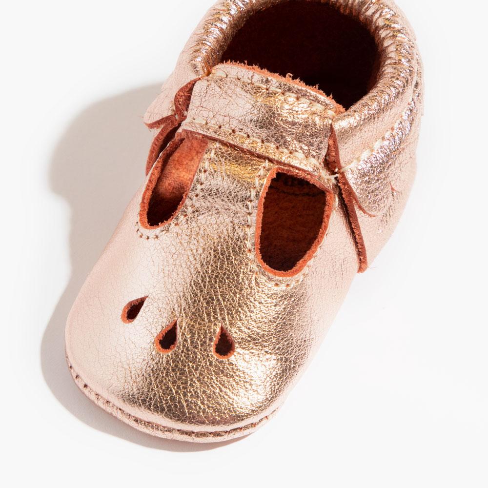 Rose Gold Mary Jane Baby Shoe - Tenth & Pine - Mary Jane - Soft Sole - Newborn