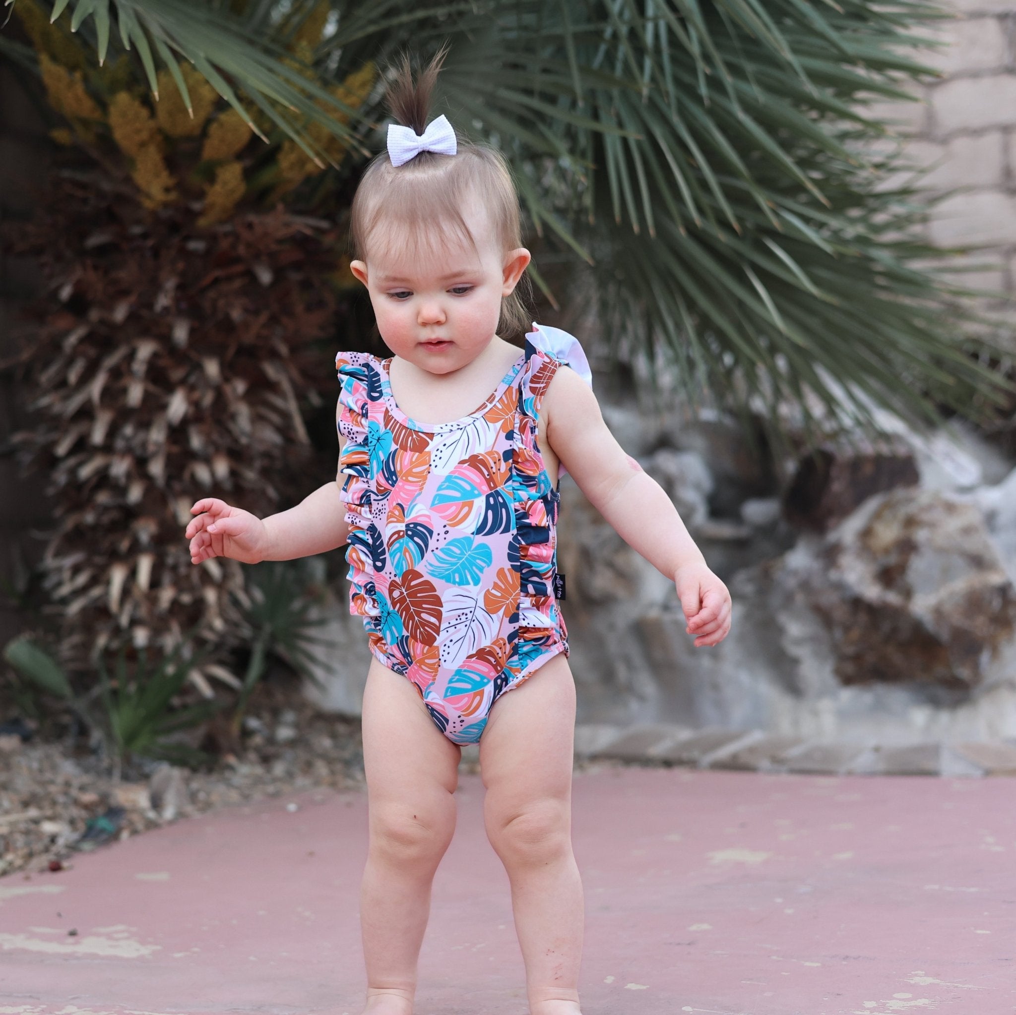 RUFFLE SWIMSUIT - Monstera - Tenth & Pine - Ruffle Swimsuit - 6/12m - millie + roo
