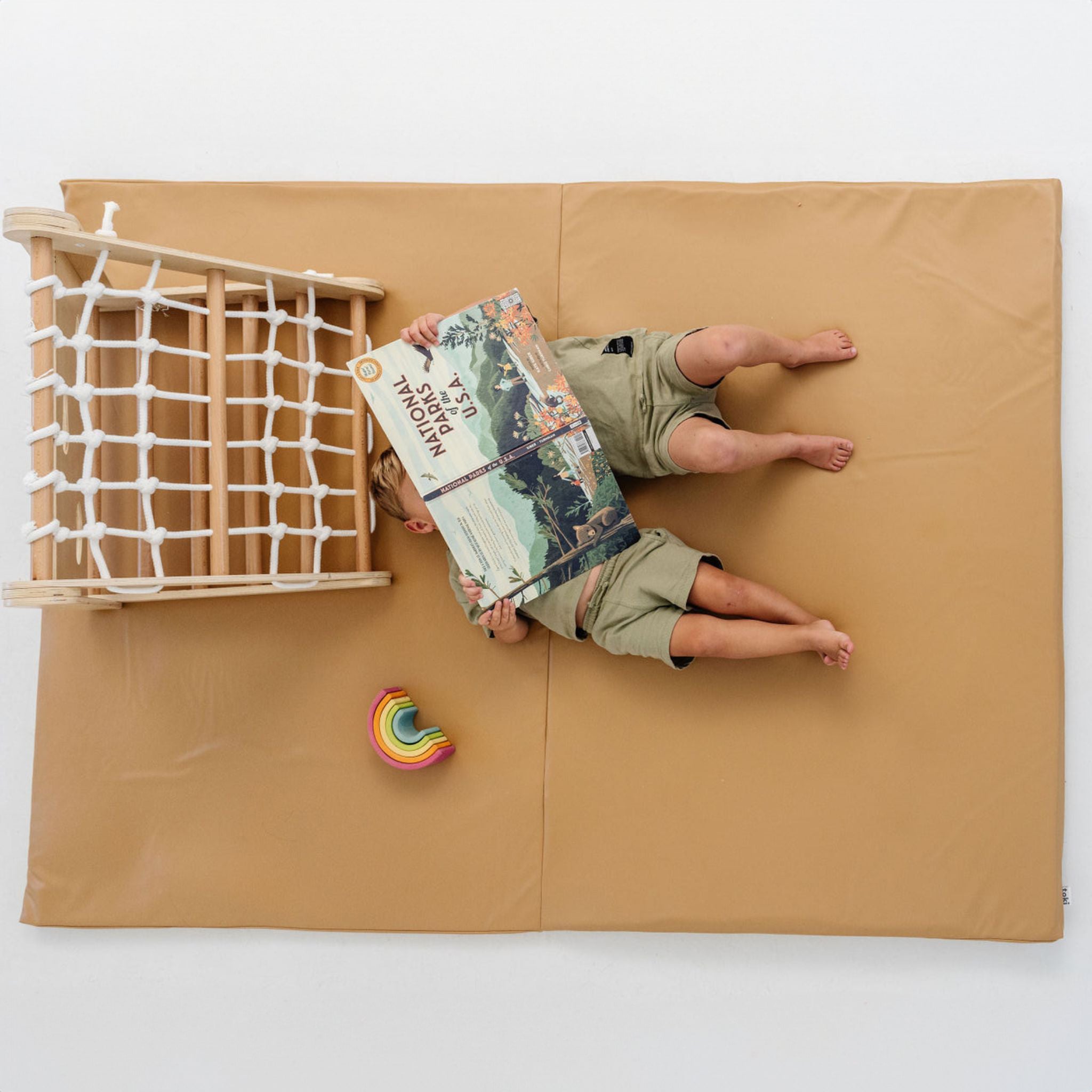 Sand Vegan Leather Mat - Tenth & Pine - Vegan Leather Padded Mat - Epic