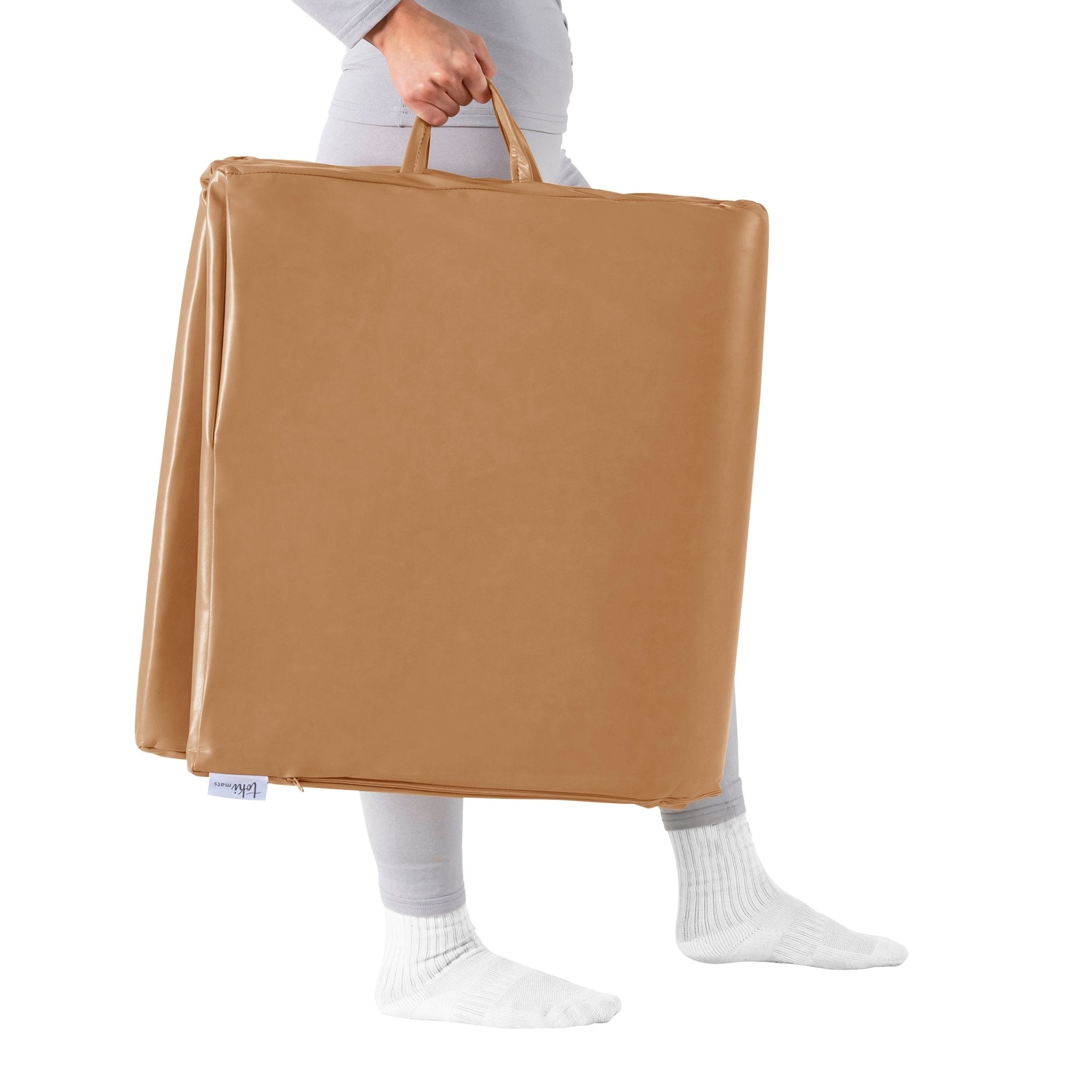 Sand Vegan Leather Mat - Tenth & Pine - Vegan Leather Padded Mat - Mega