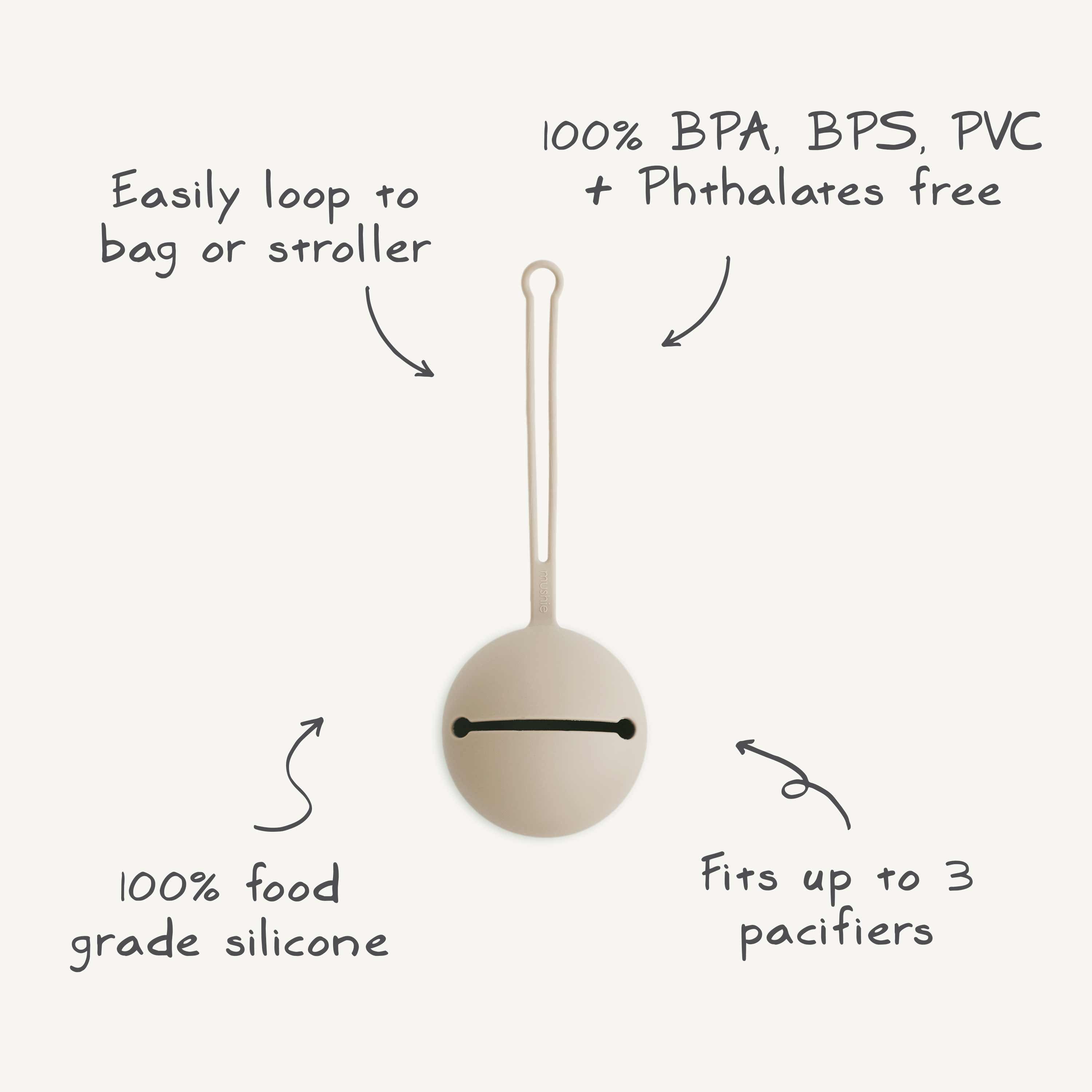Silicone Pacifier Case - Tenth & Pine - pacifier case - Natural