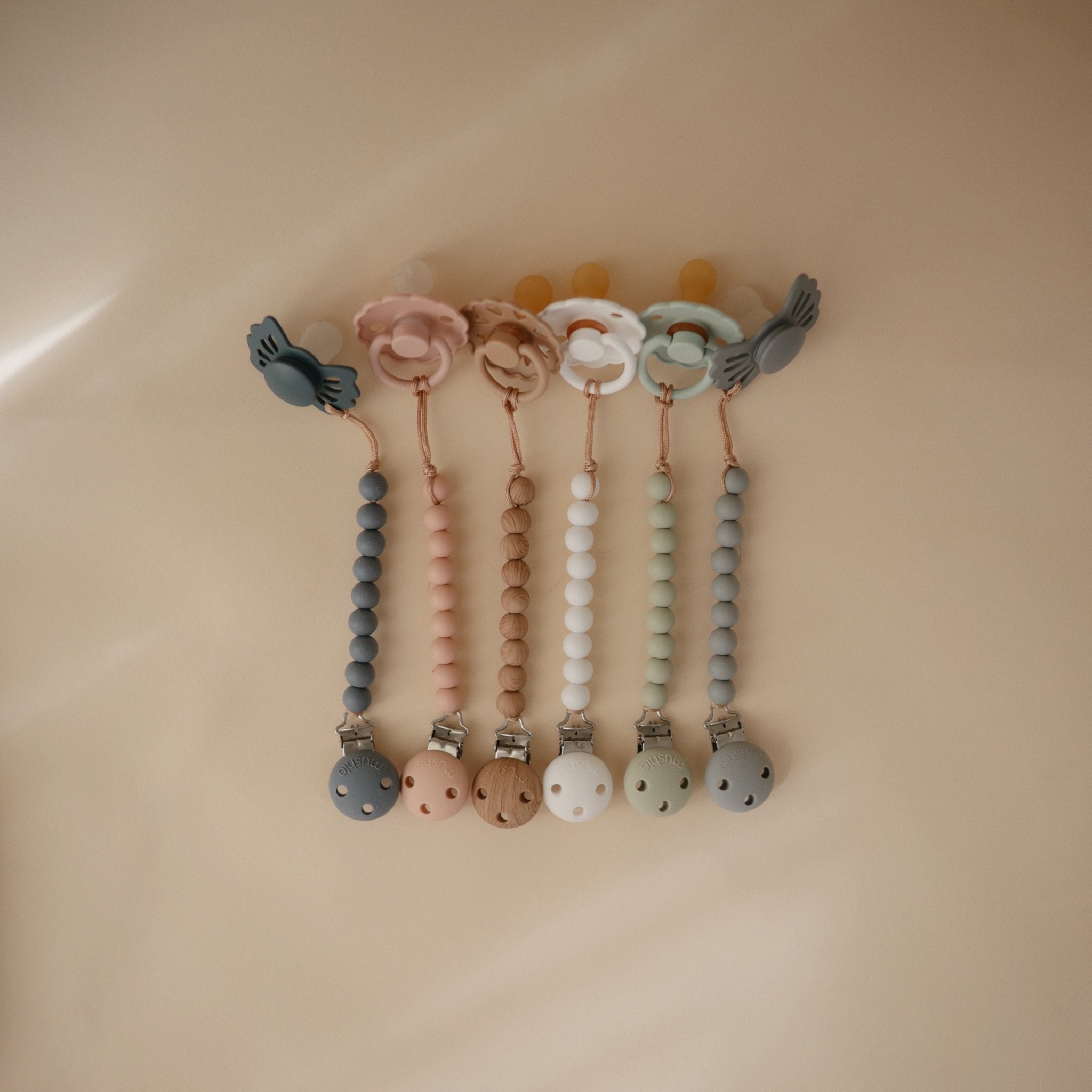 Silicone Pacifier Clip | Hera - Tenth & Pine - Pacifier Clip - Shifting Sands