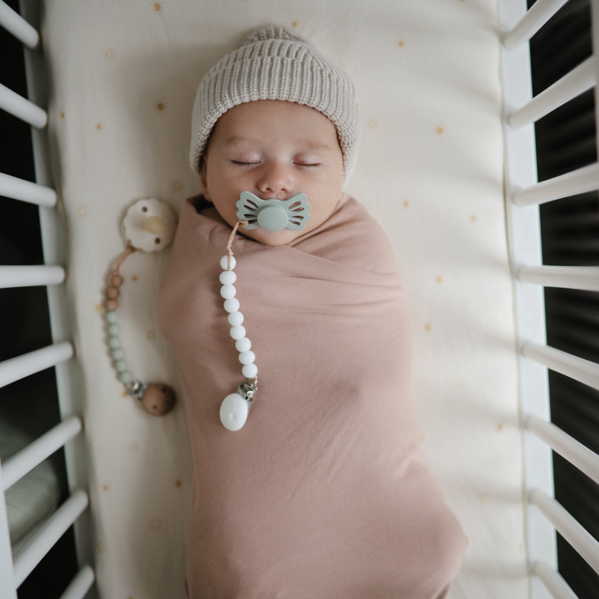 Silicone Pacifier Clip | Hera - Tenth & Pine - Pacifier Clip - Shifting Sands