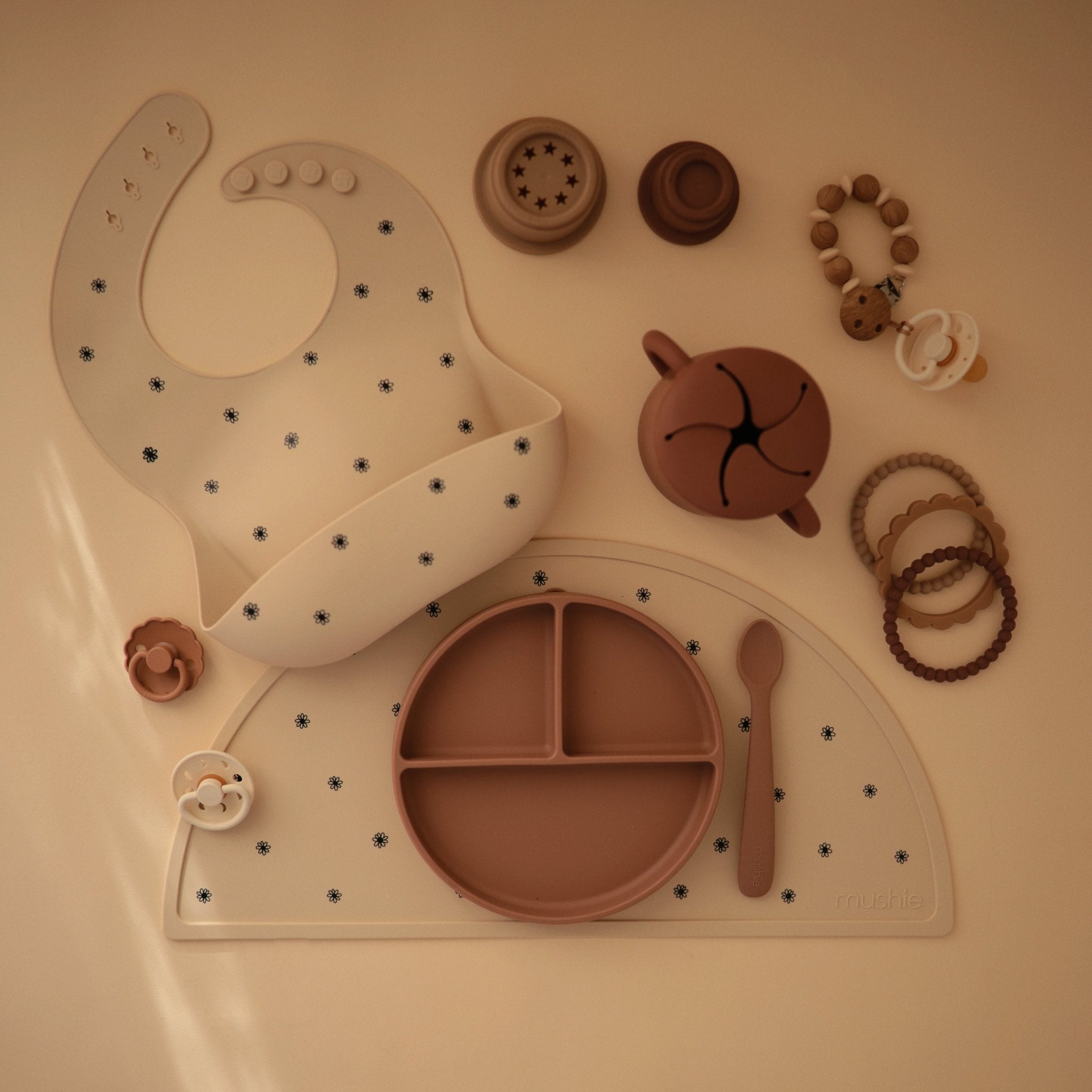 Silicone Pacifier Clip | Luna - Tenth & Pine - Pacifier Clip - Faux Wood