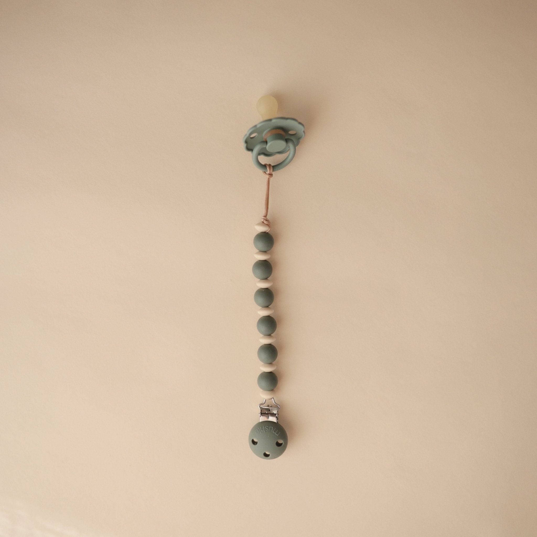 Silicone Pacifier Clip | Luna - Tenth & Pine - Pacifier Clip - Faux Wood