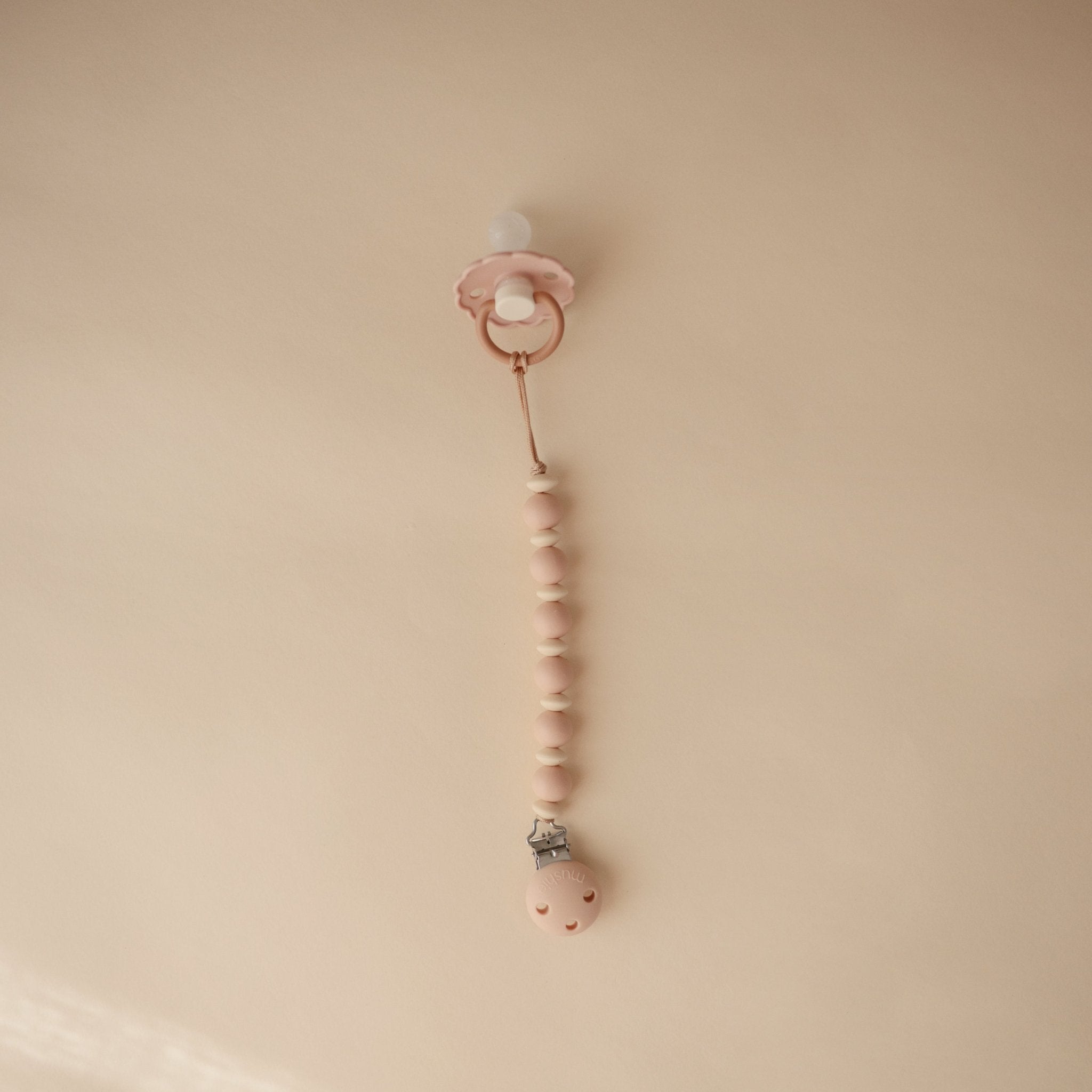 Silicone Pacifier Clip | Luna - Tenth & Pine - Pacifier Clip - Faux Wood