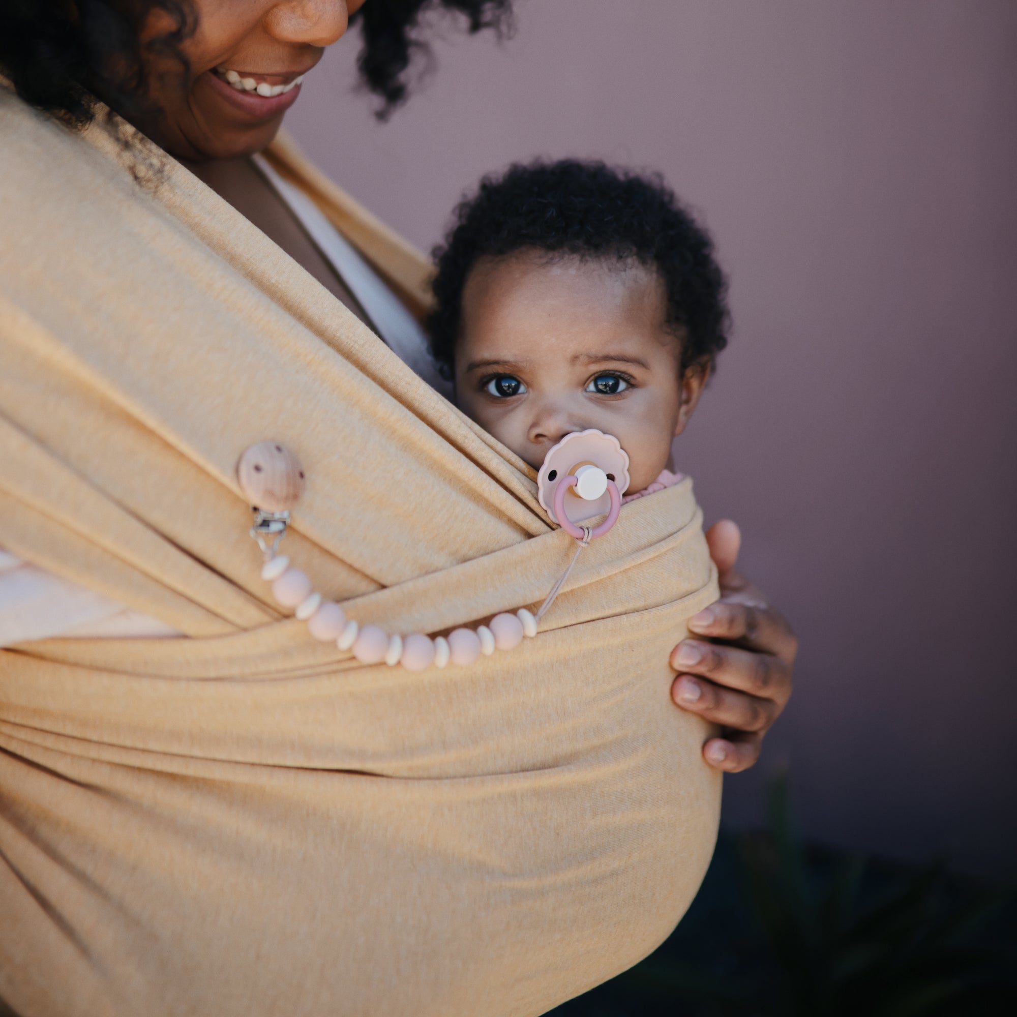 Silicone Pacifier Clip | Luna - Tenth & Pine - Pacifier Clip - Faux Wood