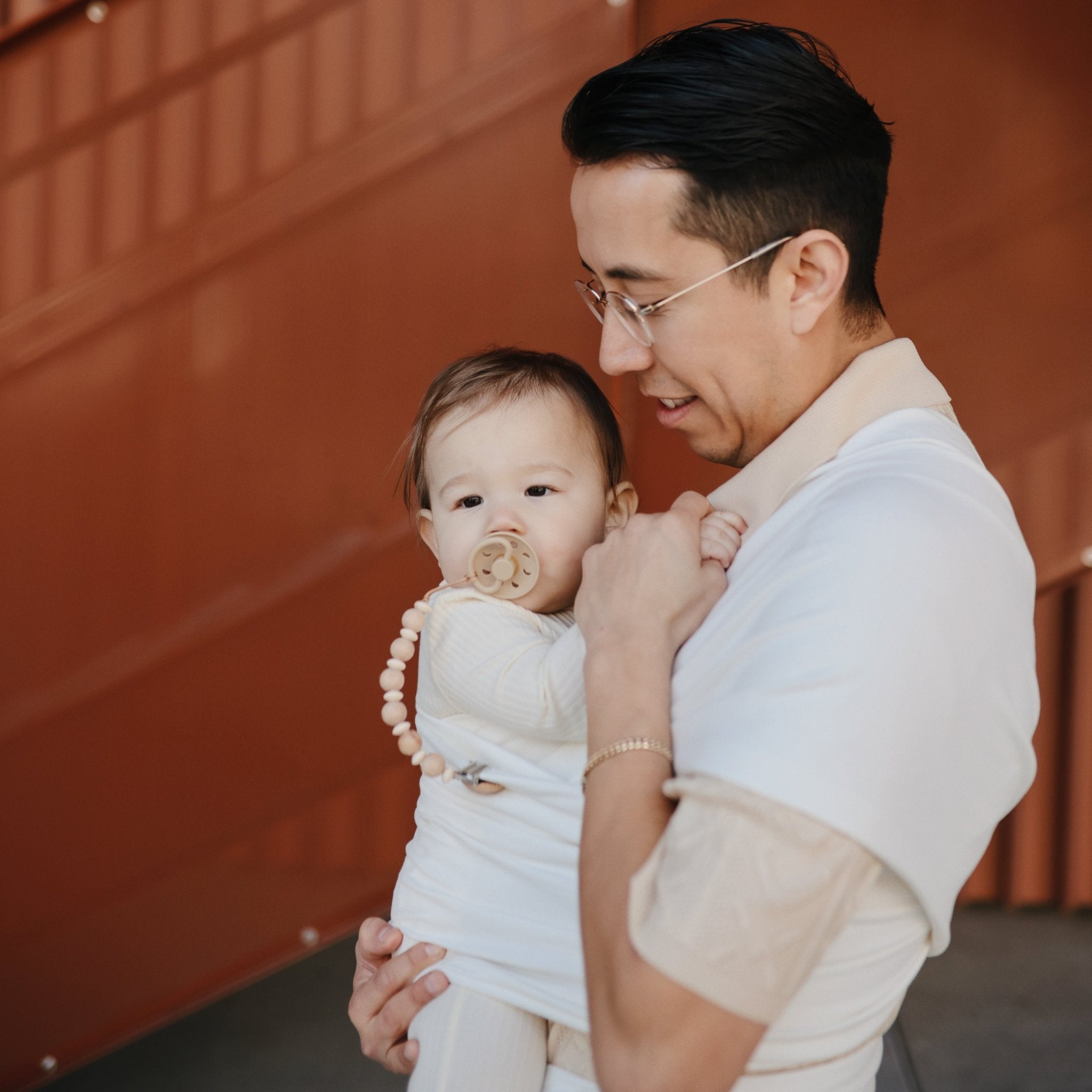 Silicone Pacifier Clip | Luna - Tenth & Pine - Pacifier Clip - Faux Wood