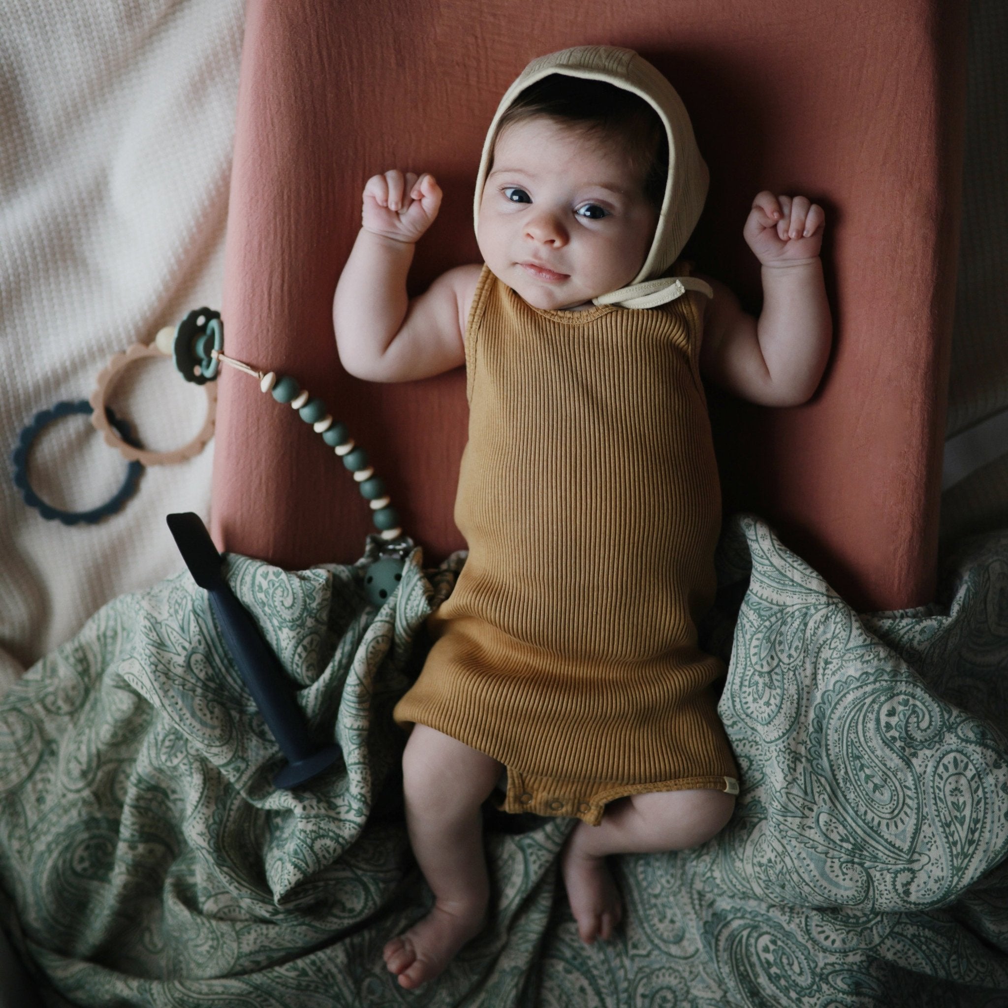 Silicone Pacifier Clip | Luna - Tenth & Pine - Pacifier Clip - Dried Thyme