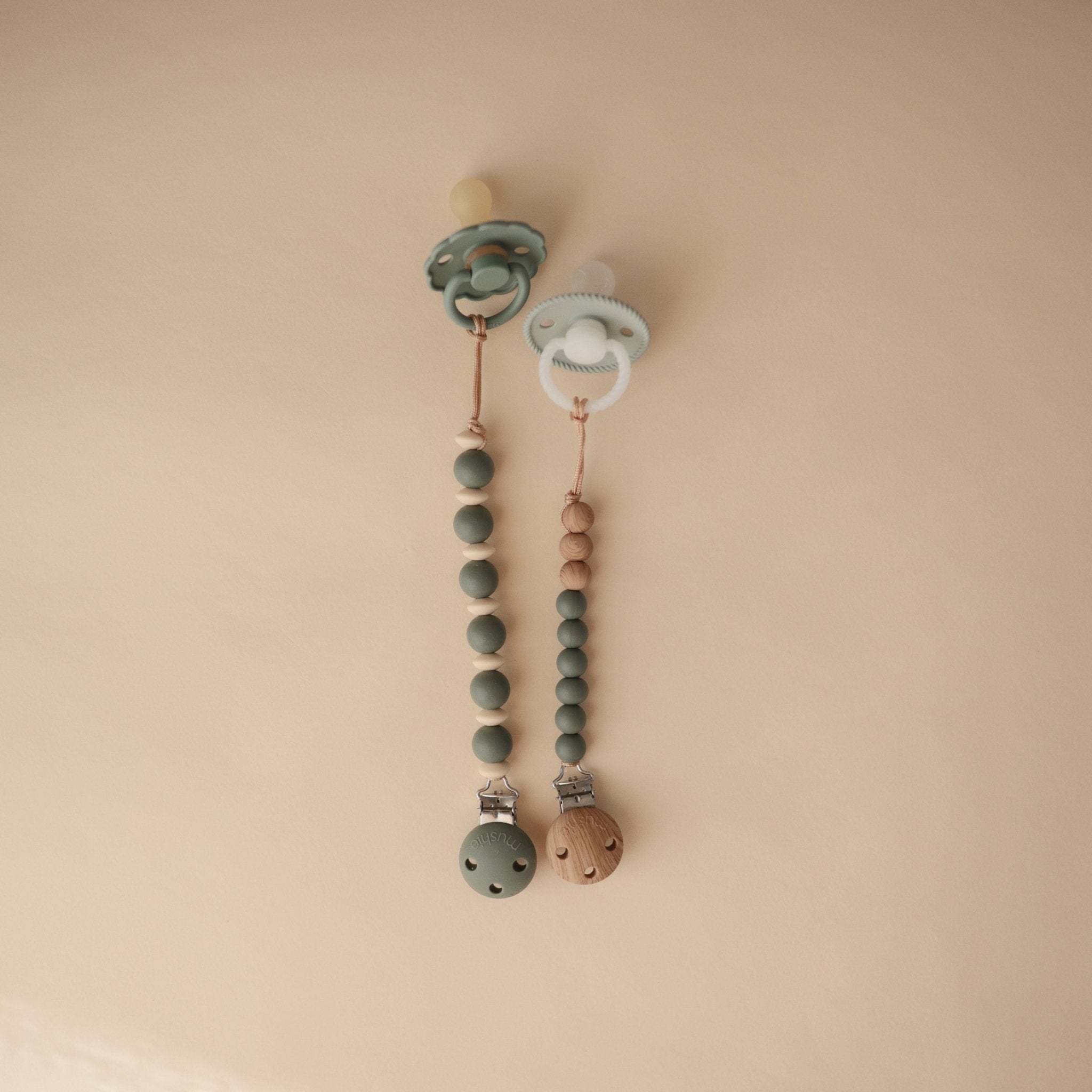 Silicone Pacifier Clip | Luna - Tenth & Pine - Pacifier Clip - Dried Thyme