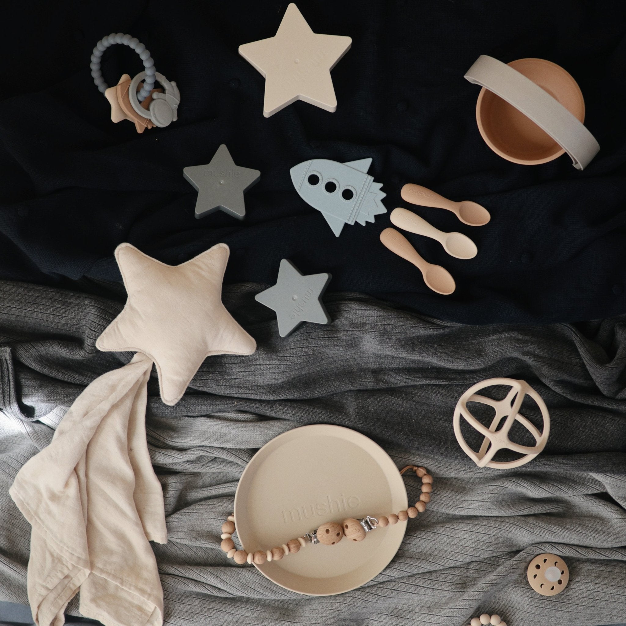 Star Lovey Blanket - Tenth & Pine - Blanket - Fog