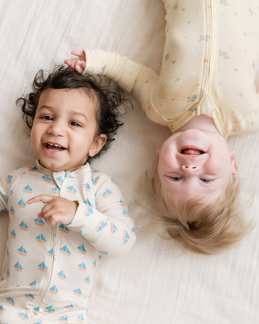 Modal Convertible Footy Pajamas in Sailboats