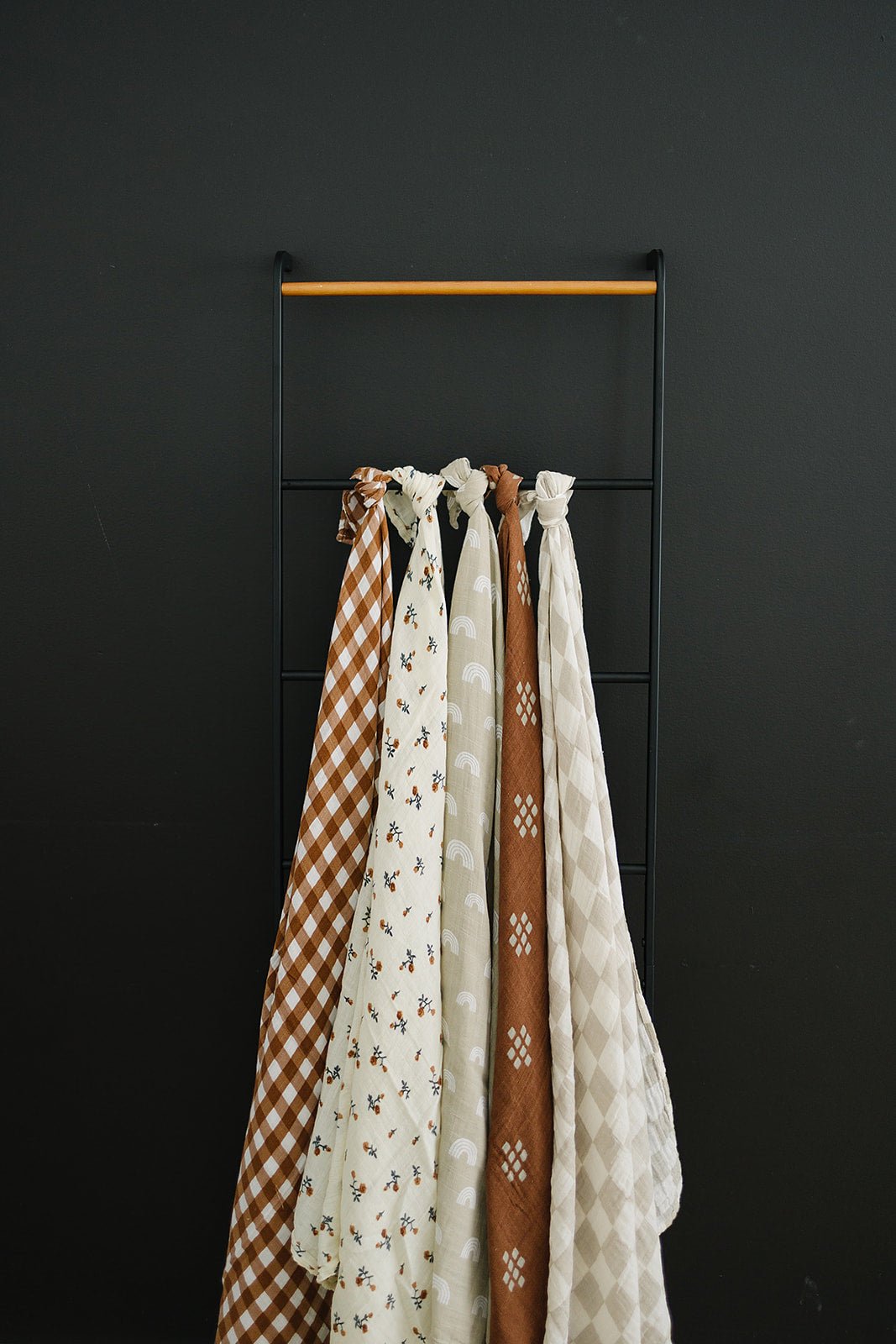 Taupe Checkered Muslin Swaddle Blanket - Tenth & Pine -
