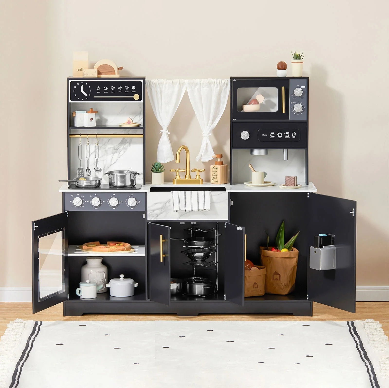 Tiny Land® Iconic Kitchen - Black - Tenth & Pine - Toy -