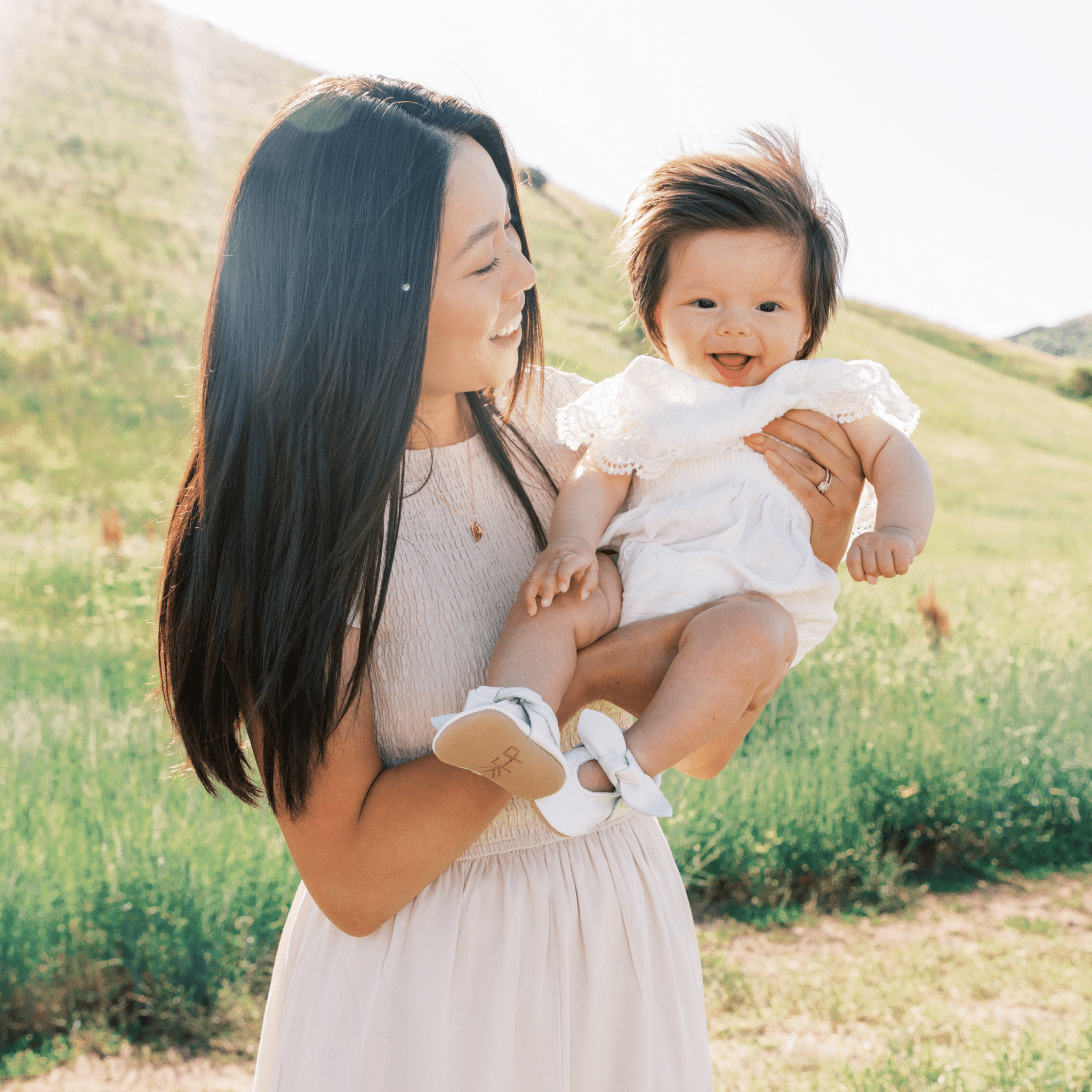 Toasted Bright White Knotted Bow Baby Shoe - Tenth & Pine - Knotted Bow Mocc - Soft Sole - 1