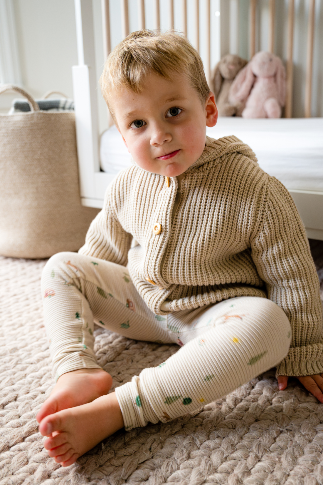 Organic Cotton Waffle Leggings in Camping