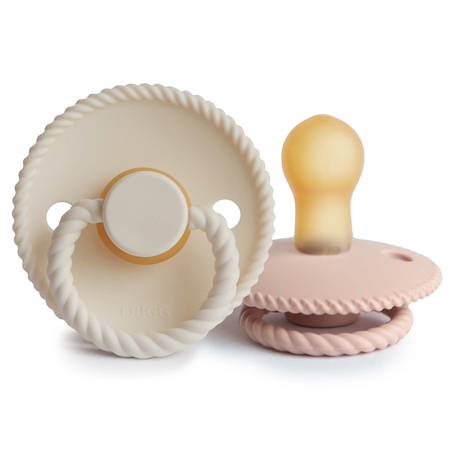 FRIGG Rope Natural Rubber Pacifier 2 - Pack - Tenth & Pine - FRIGG PACIFIERS - 6 - 18 months - Blush/Cream