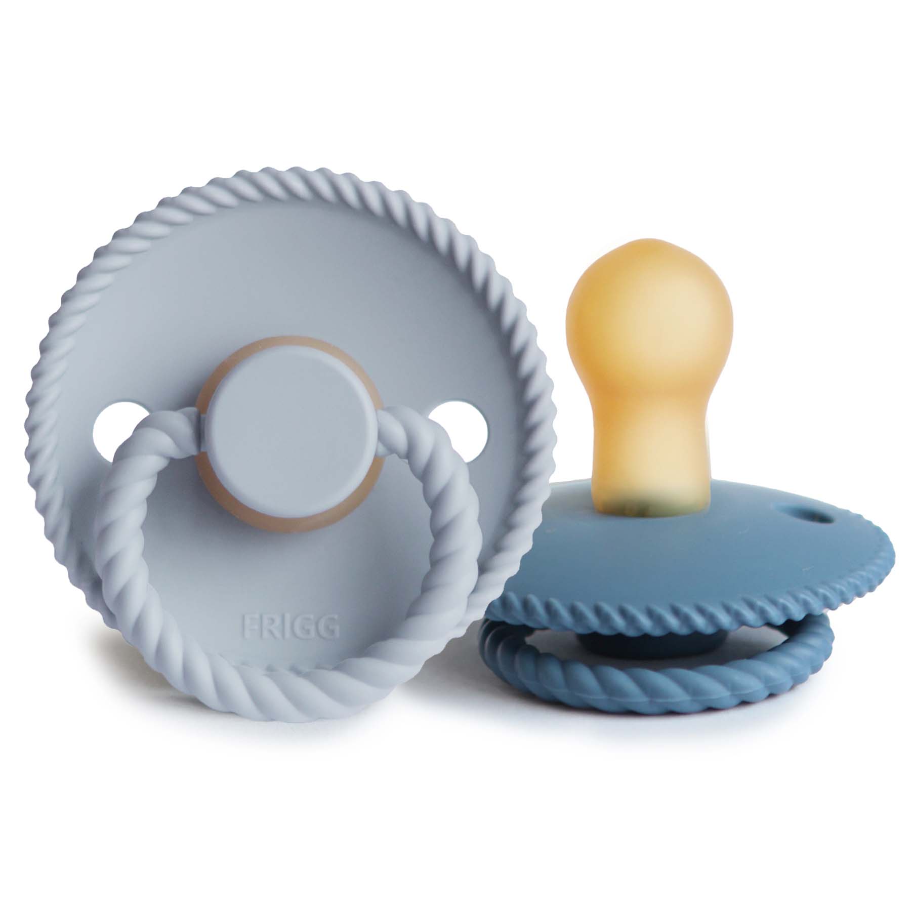FRIGG Rope Natural Rubber Pacifier 2 - Pack - Tenth & Pine - FRIGG PACIFIERS - 0 - 6 months - Powder Blue/Ocean View