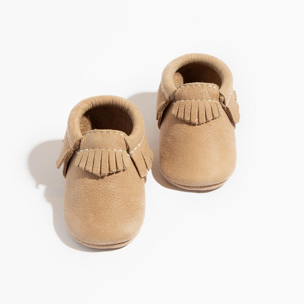 Weathered Brown Moccasin Baby Shoe - Tenth & Pine - Moccasin - Soft Sole - 1