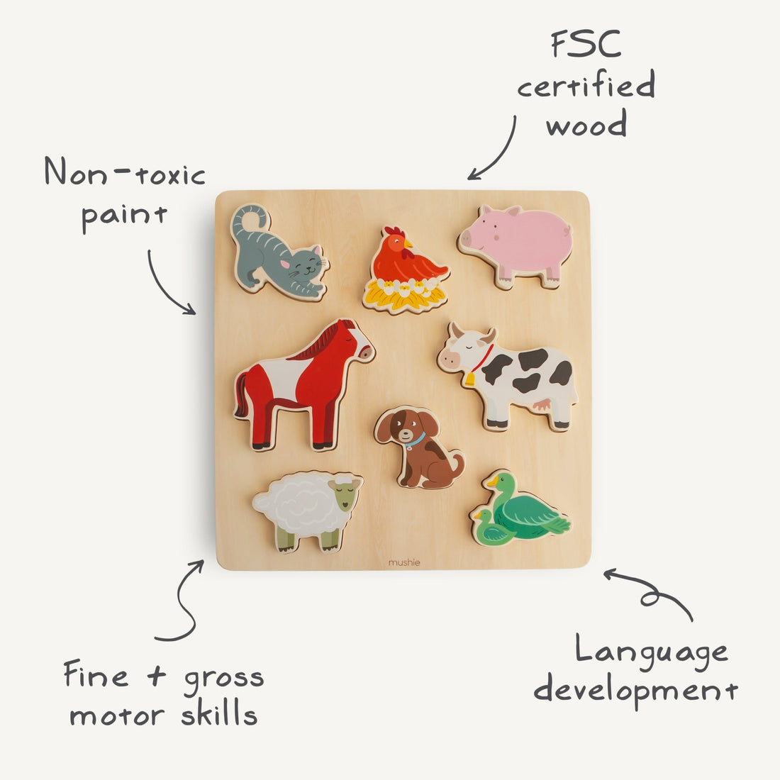 Wooden Farm Puzzle - Tenth & Pine - Wooden Puzzle -