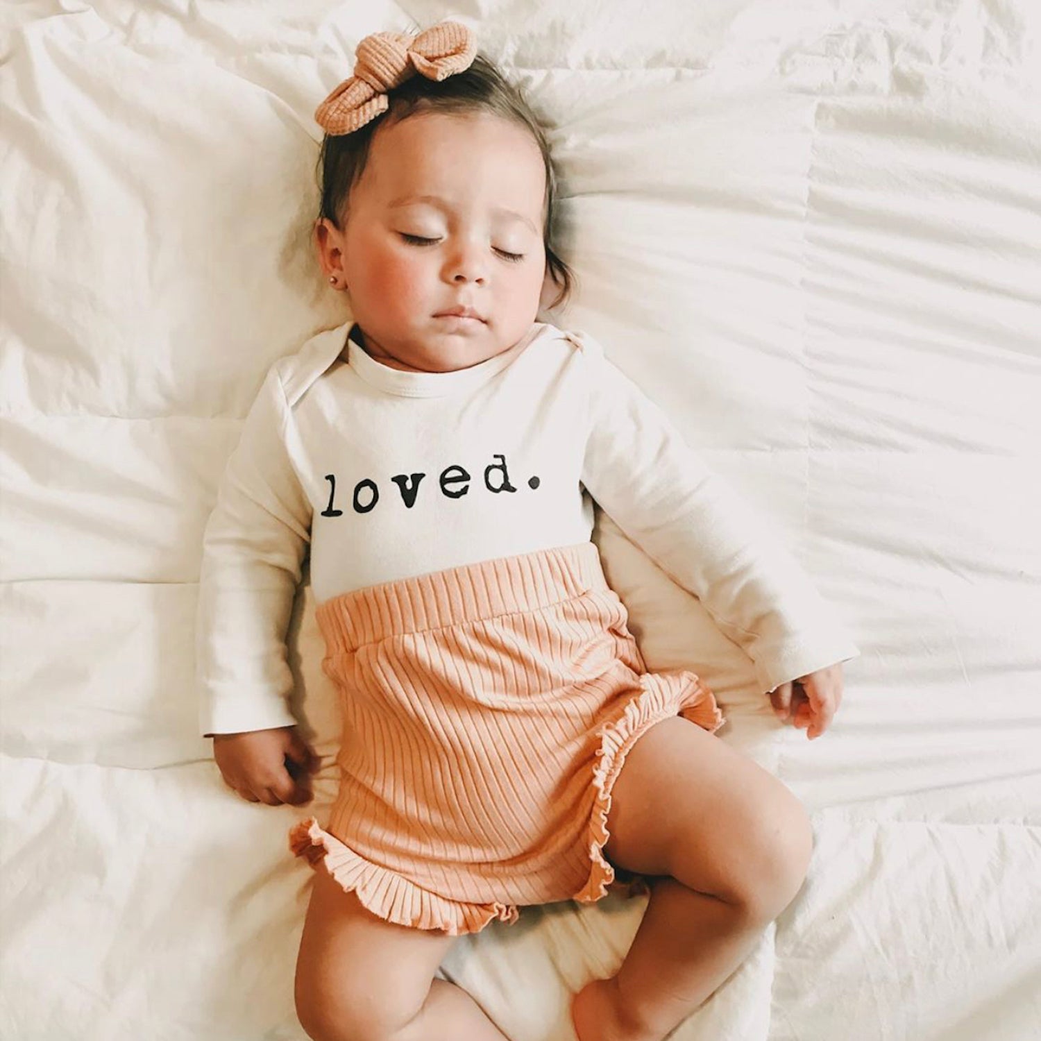 Baby Loved. Long - Sleeve Organic Cotton Bodysuit - Tenth & Pine - Long Sleeve Onesie - Black - 0 - 3M