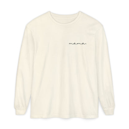 mama. in Cursive T-shirt | Adult Long Sleeve Tee