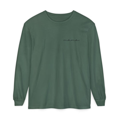mama. in Cursive T-shirt | Adult Long Sleeve Tee