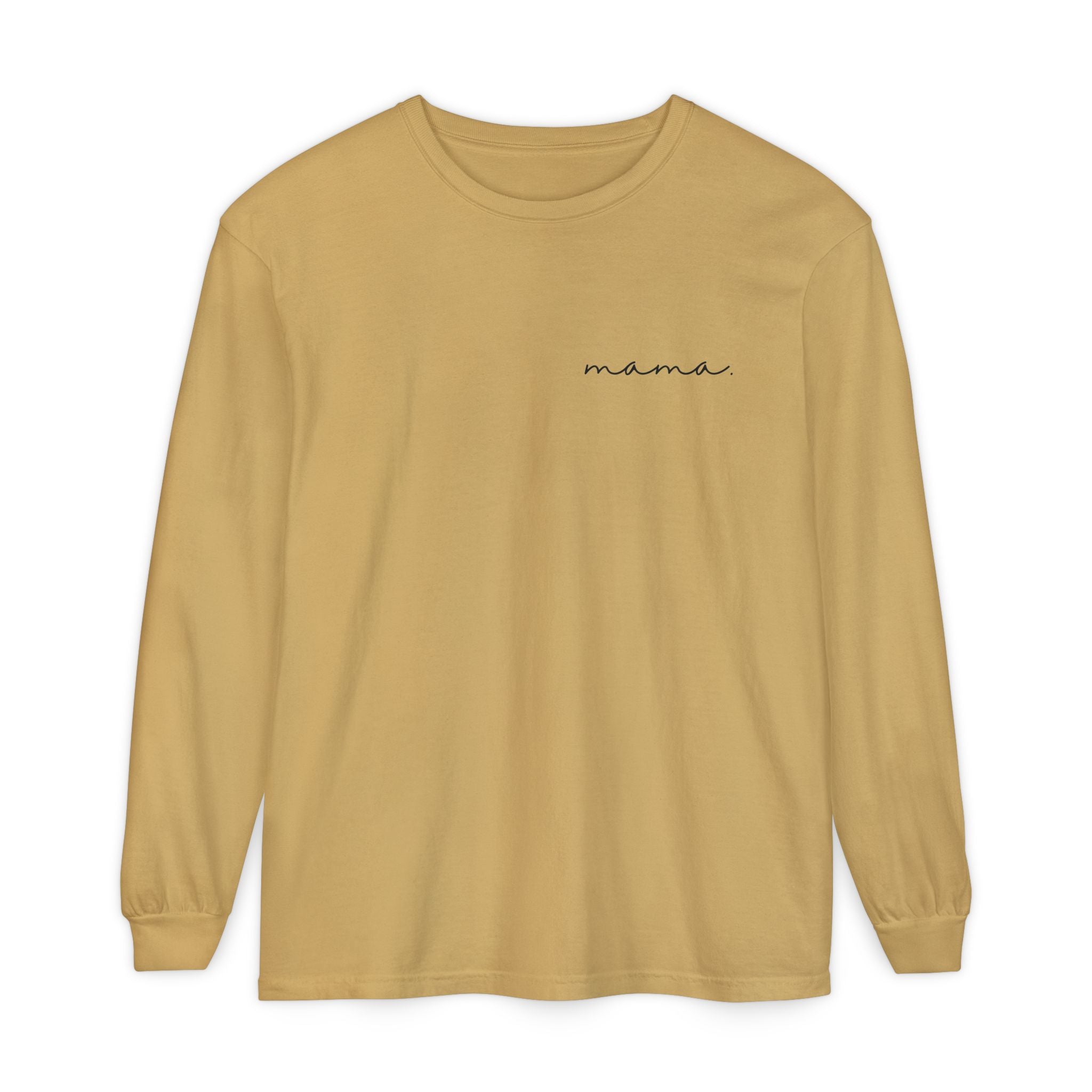mama. in Cursive T-shirt | Adult Long Sleeve Tee